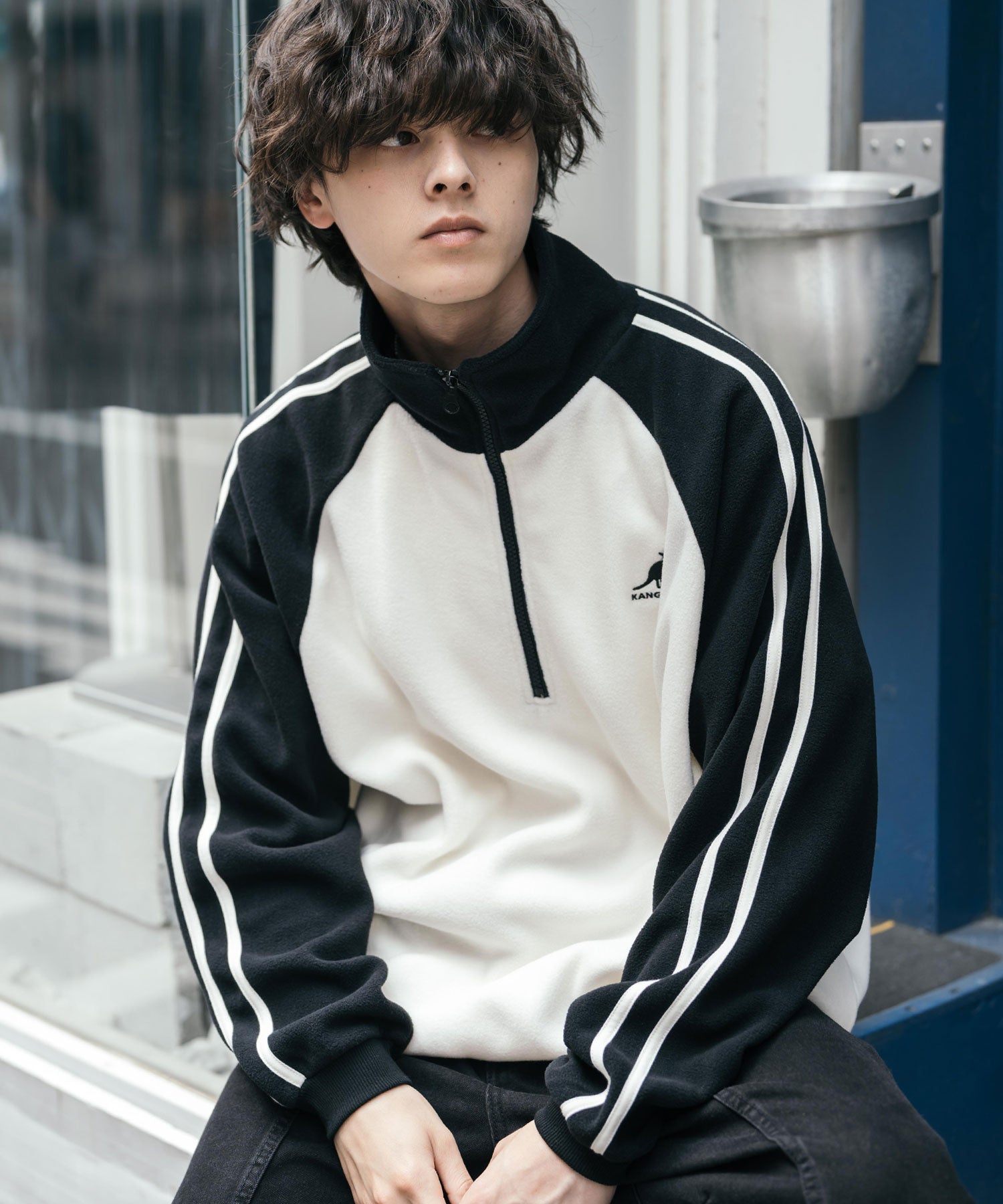 ハーフジップ カンゴール ロゴ KANGOL カンゴール 別注 フリース