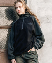 新色追加 KANGOL カンゴール 別注コラボオーバーサイズサイドラインワンポイントロゴ刺繍ハーフジップフリーストレーナー 13847