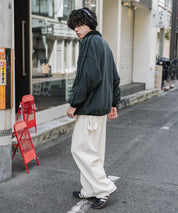 新色追加 KANGOL カンゴール 別注コラボオーバーサイズサイドラインワンポイントロゴ刺繍ハーフジップフリーストレーナー 13847
