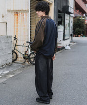 新色追加 KANGOL カンゴール 別注コラボオーバーサイズサイドラインワンポイントロゴ刺繍ハーフジップフリーストレーナー 13847