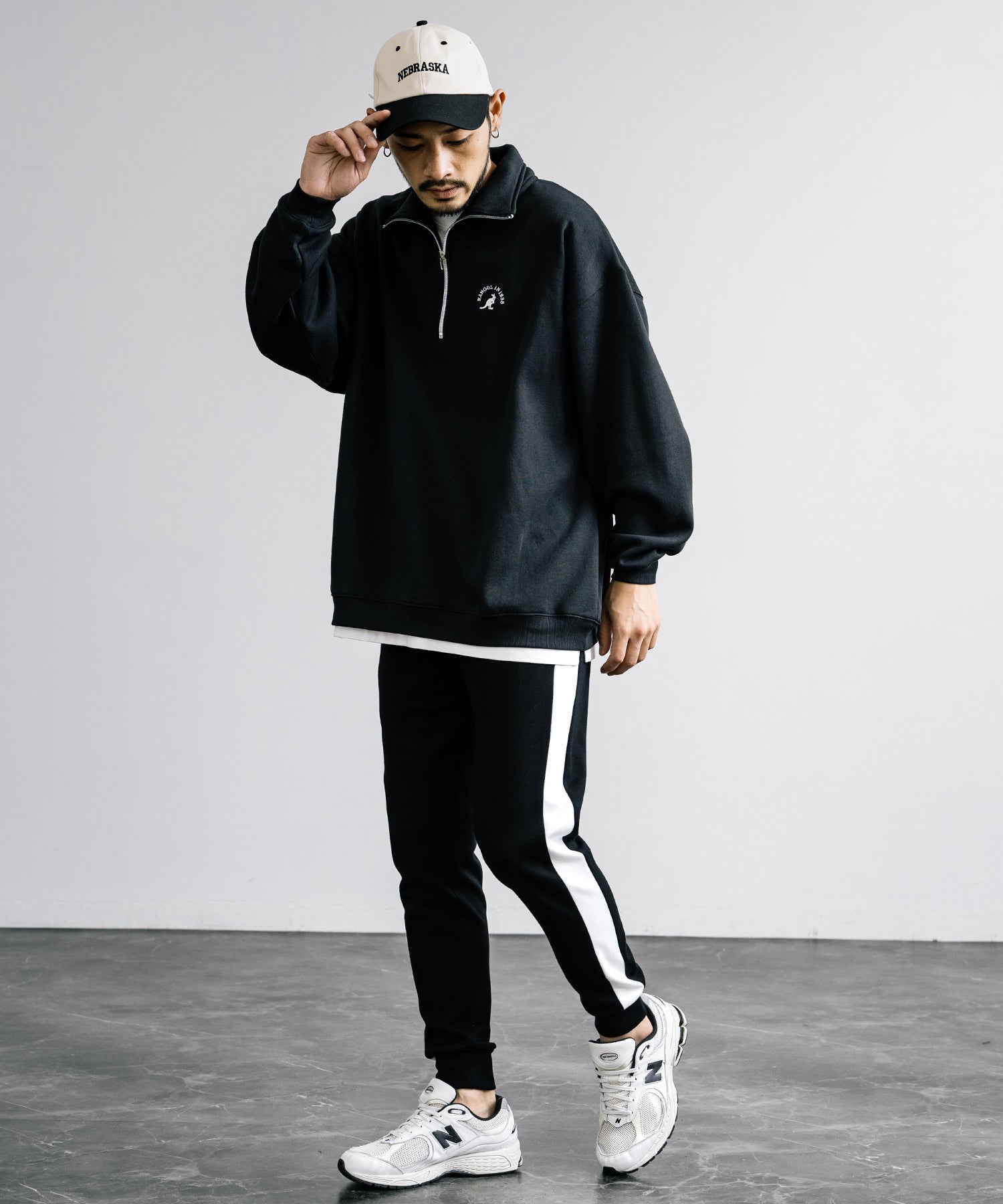 無地＆サイドラインポンチスウェットジョガーパンツ / トラックパンツ