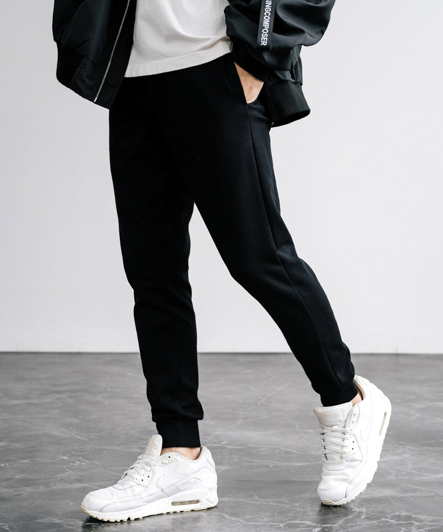 無地＆サイドラインポンチスウェットジョガーパンツ / トラックパンツ