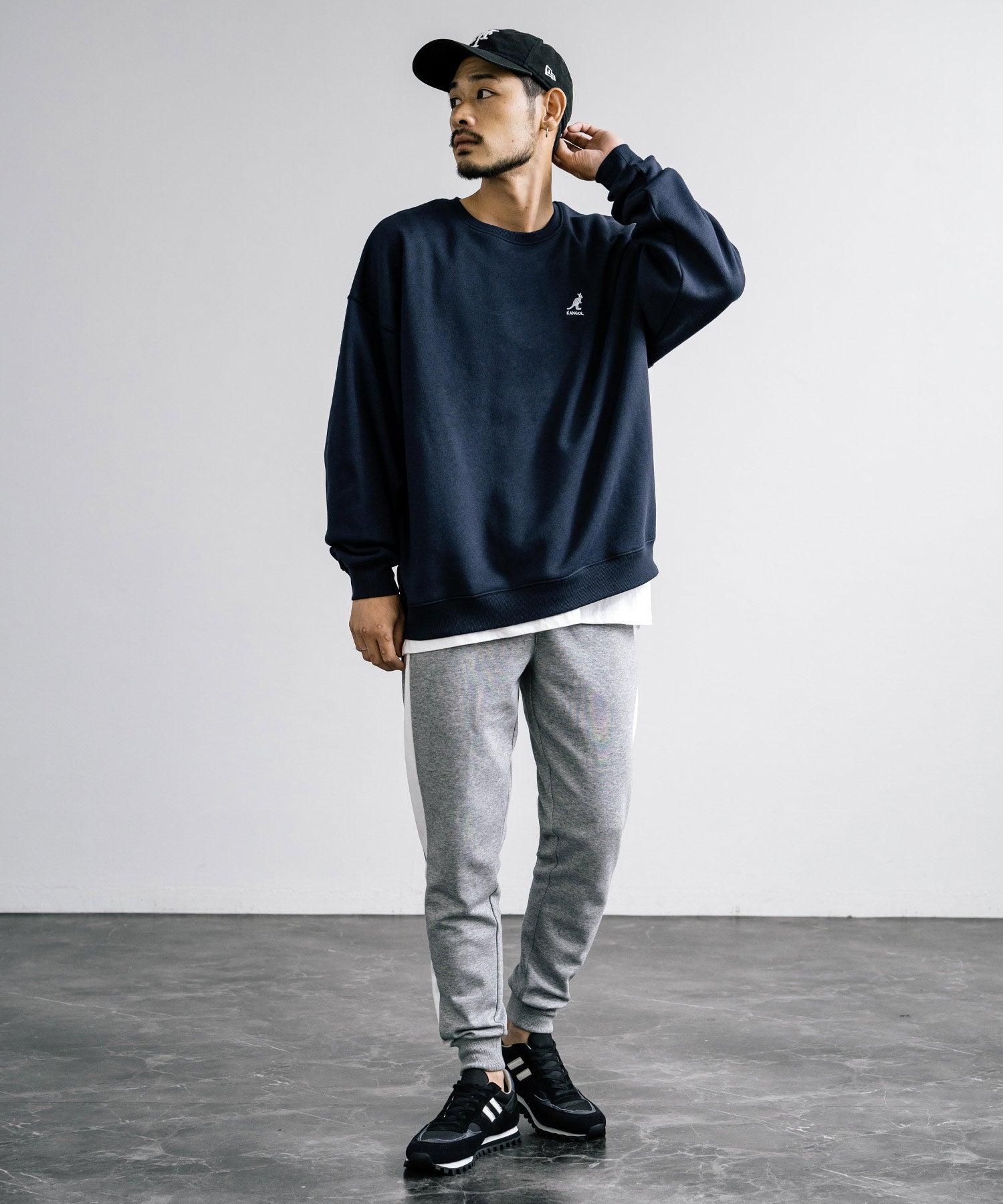 無地＆サイドラインポンチスウェットジョガーパンツ / トラックパンツ