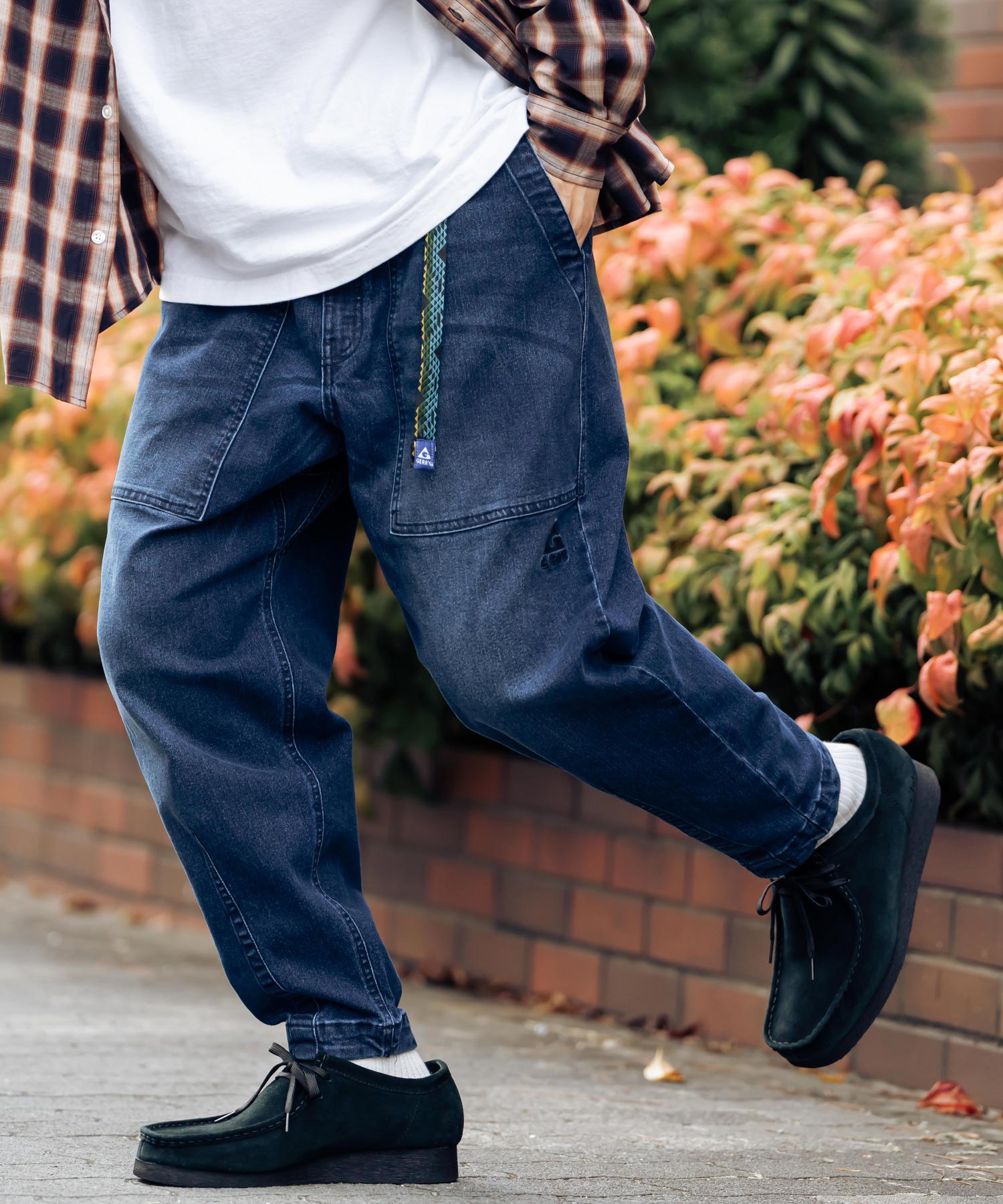 PGGアモッサ×N yメカニカル ストレッチタフタ濃紺パンツサイズ5 Z-DRAGON】 H72602 ストレッチノータックカーゴパンツ(股下フリー