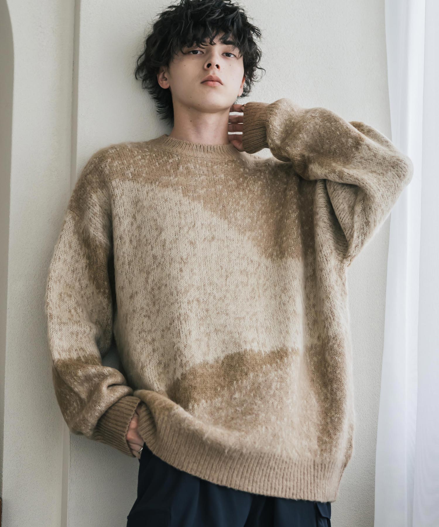 【新色追加】オーバーサイズ モヘアライクグラデーションニット 13940