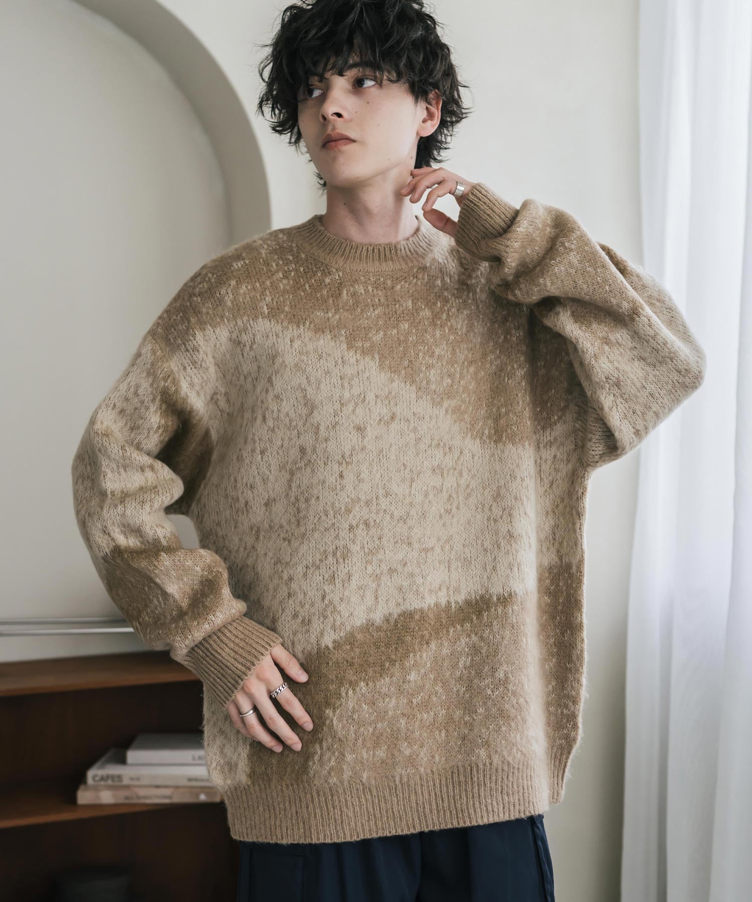 【新色追加】オーバーサイズ モヘアライクグラデーションニット 13940