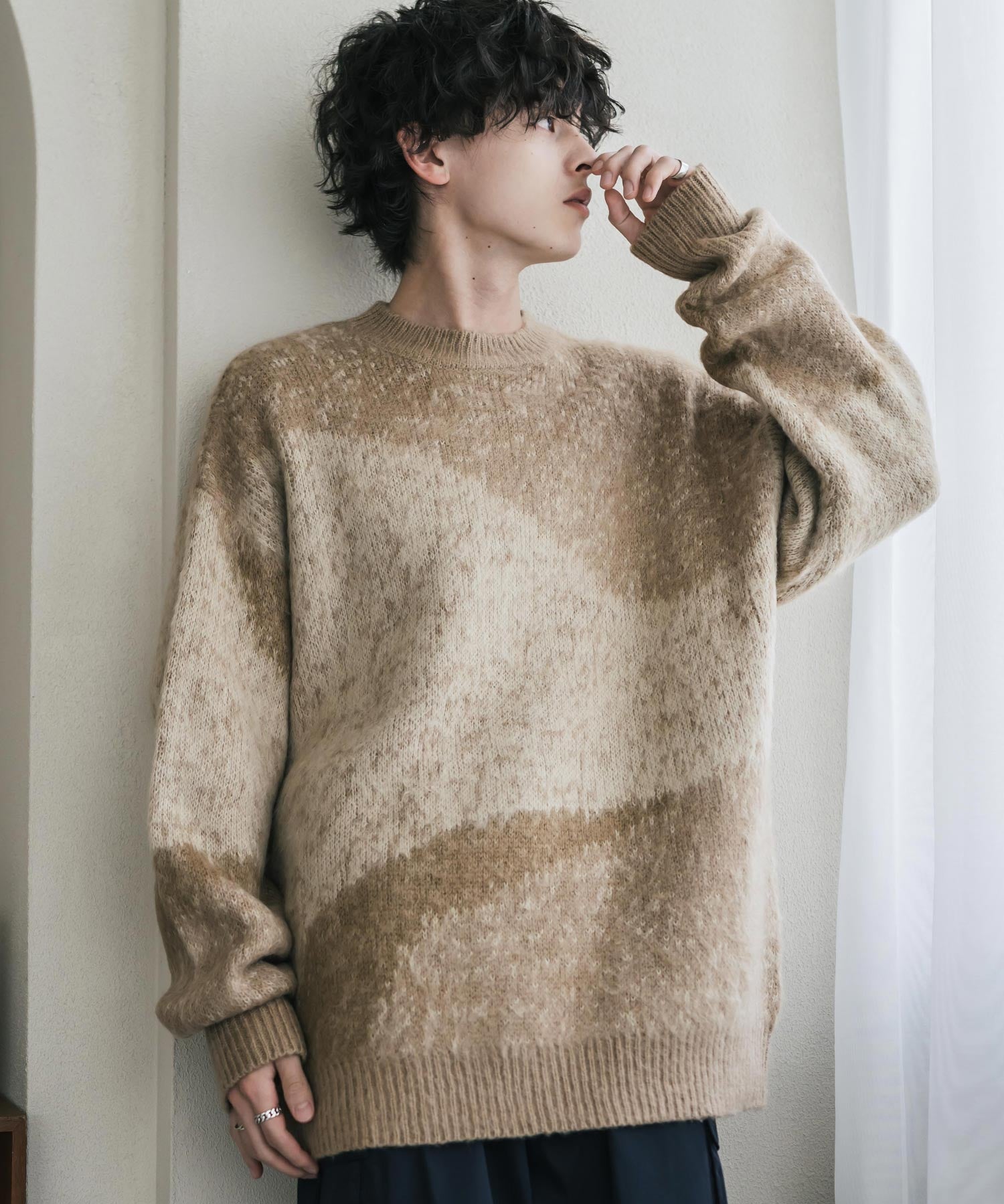【新色追加】オーバーサイズ モヘアライクグラデーションニット 13940