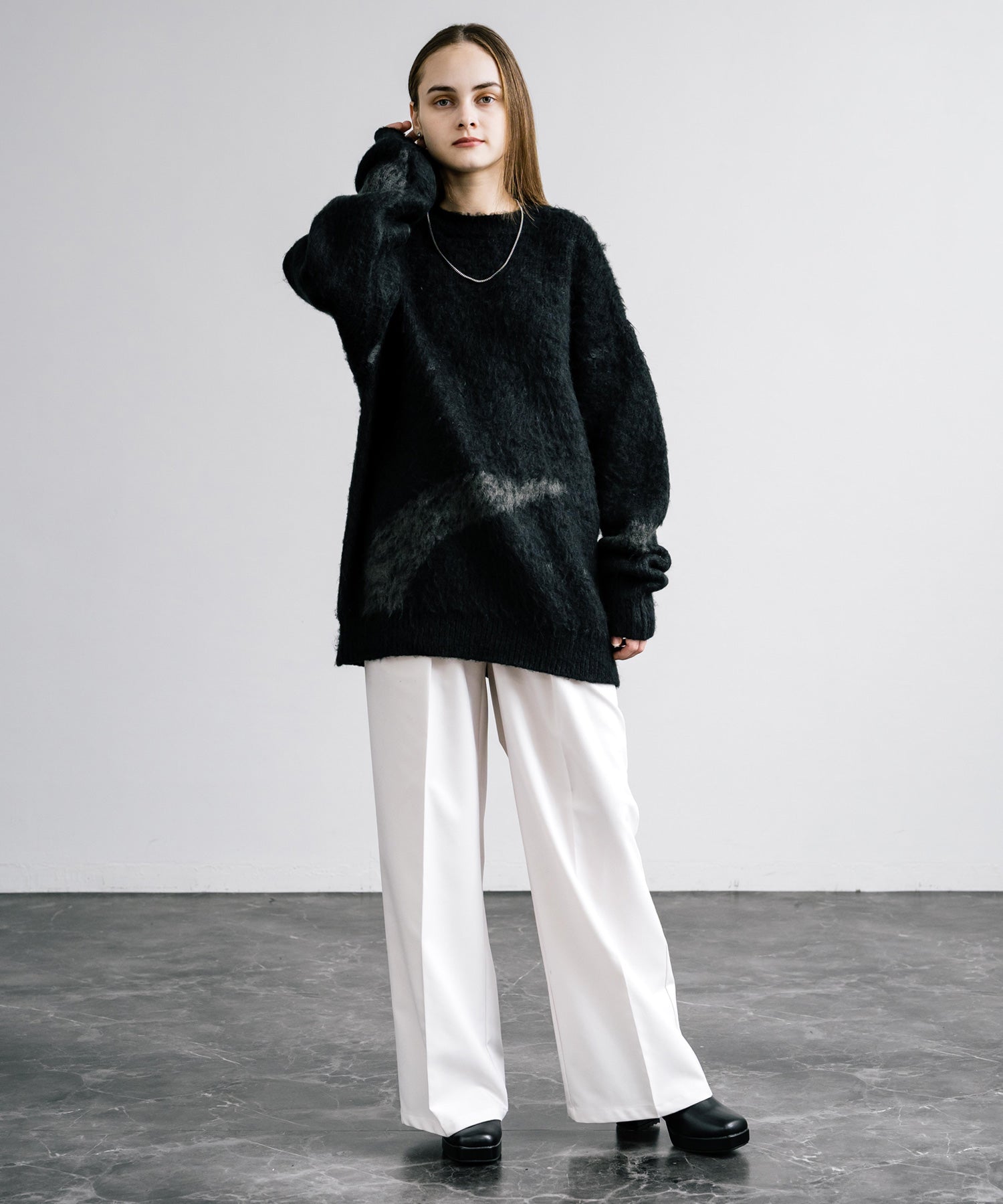 【新色追加】オーバーサイズ モヘアライクグラデーションニット 13940