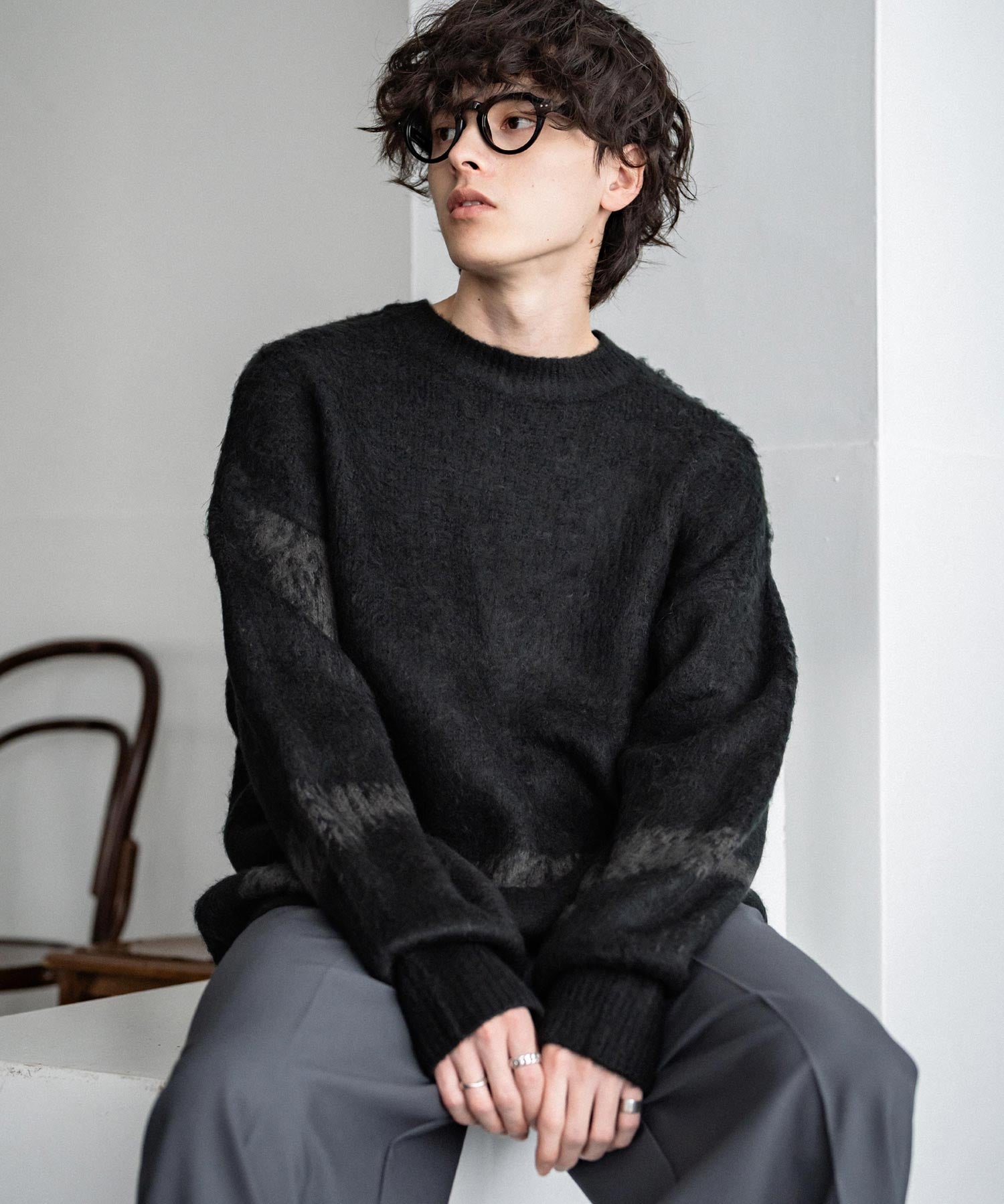 【新色追加】オーバーサイズ モヘアライクグラデーションニット 13940