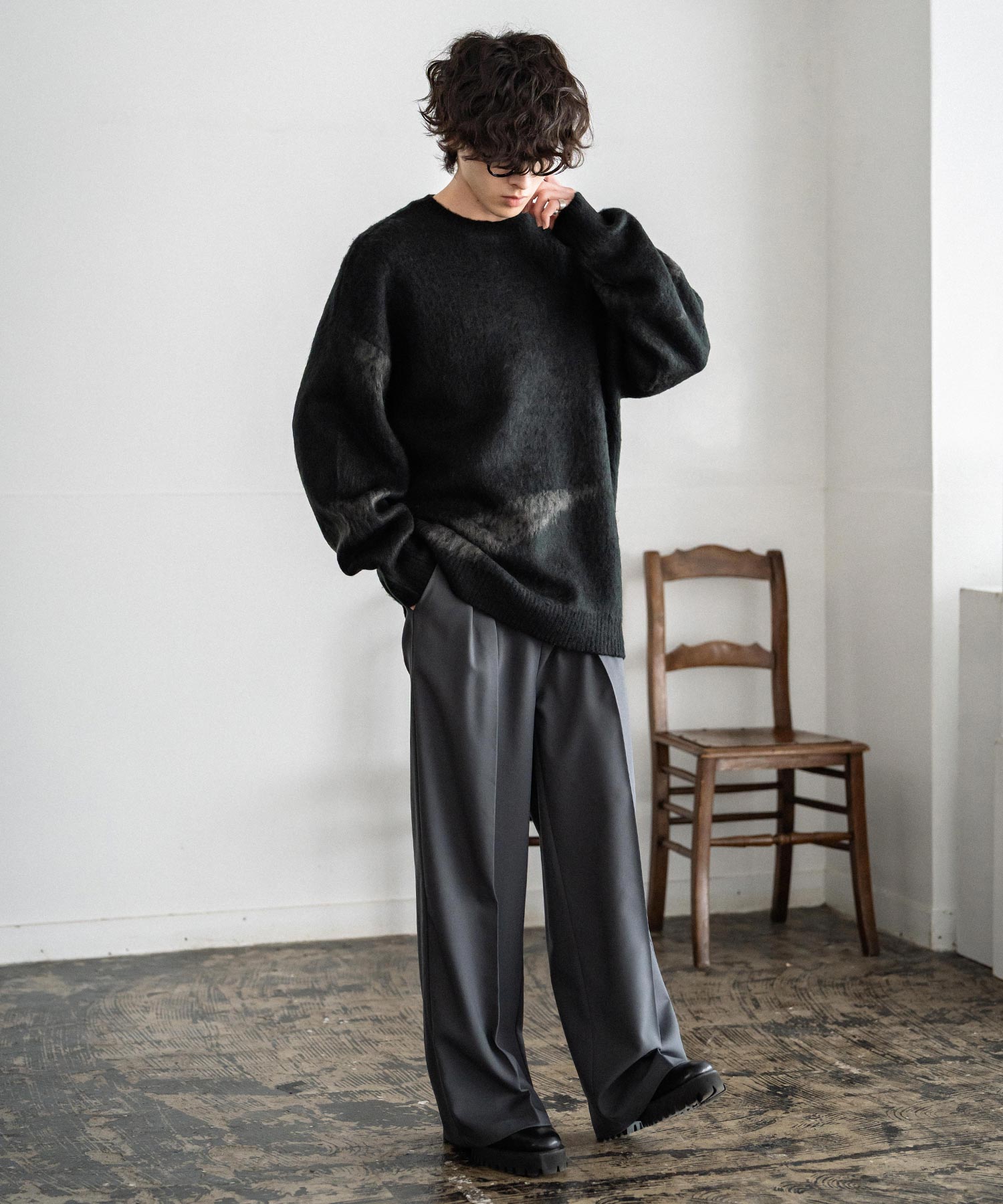 新色追加】オーバーサイズ モヘアライクグラデーションニット 13940