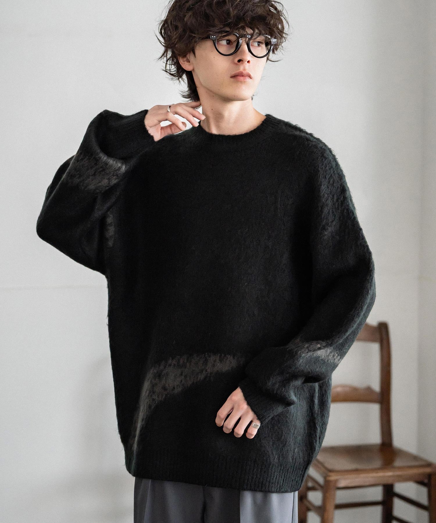 【新色追加】オーバーサイズ モヘアライクグラデーションニット 13940