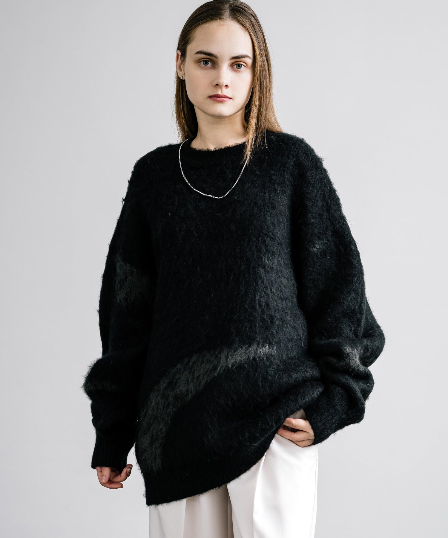 【新色追加】オーバーサイズ モヘアライクグラデーションニット 13940