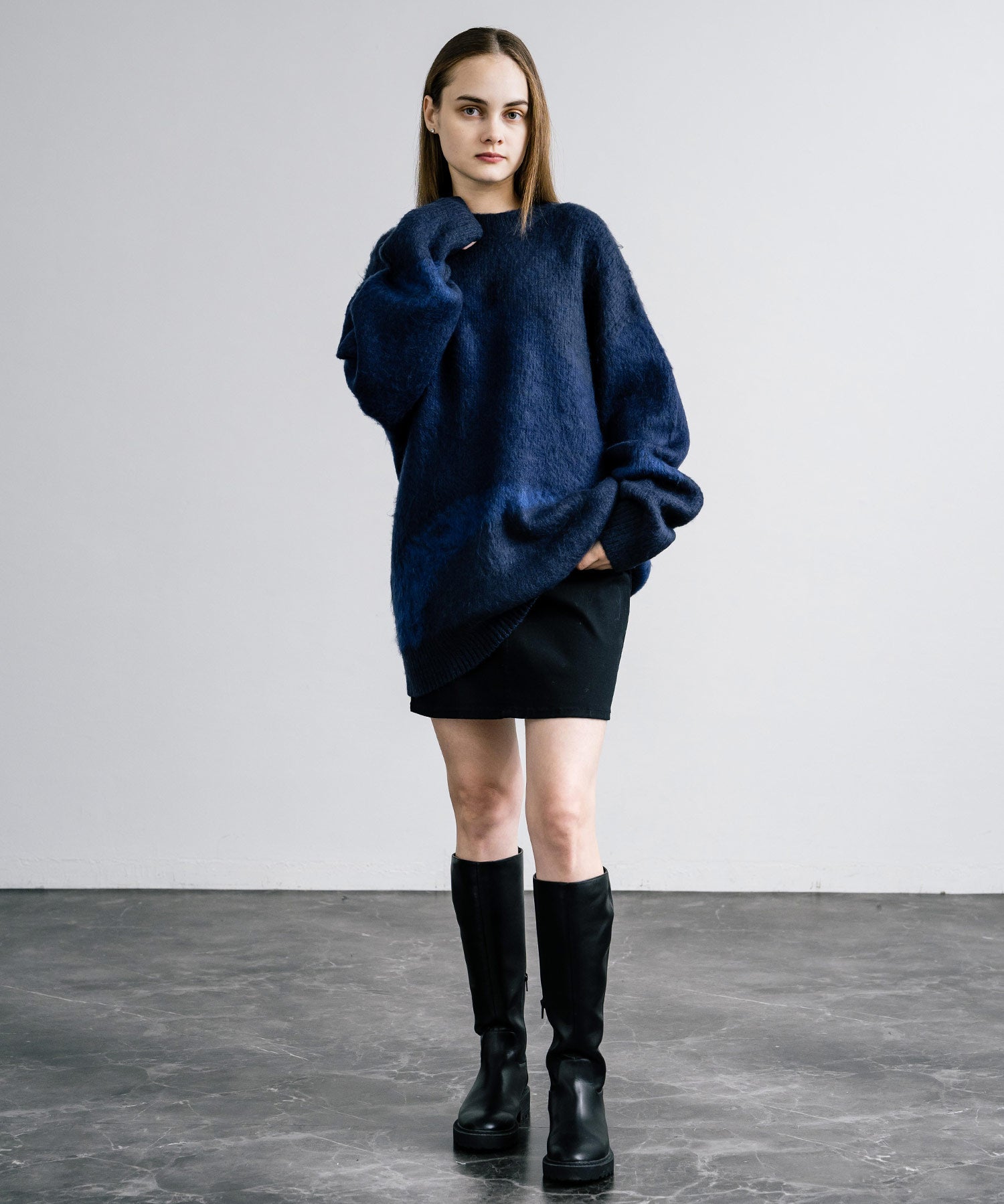 【新色追加】オーバーサイズ モヘアライクグラデーションニット 13940