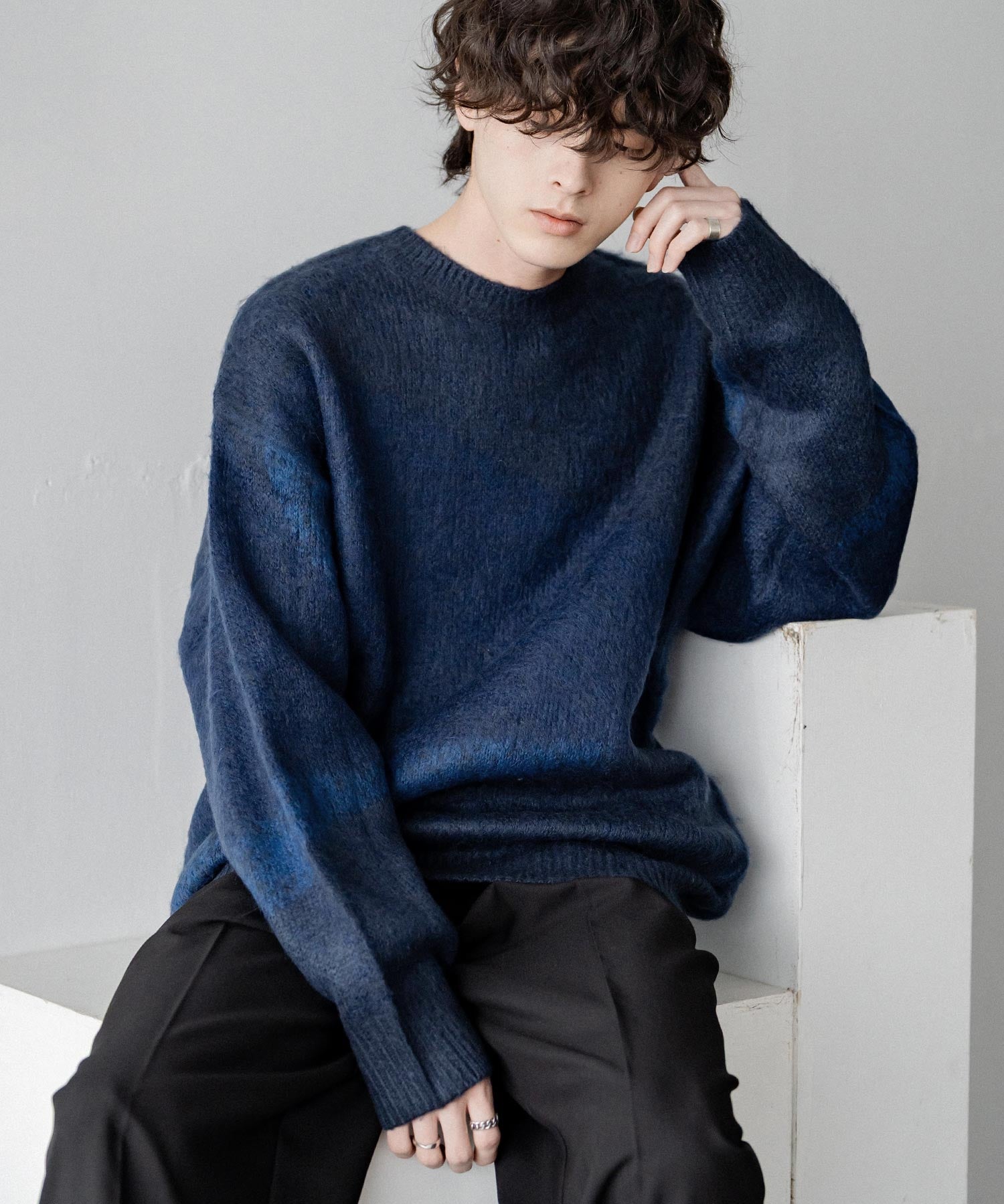 【新色追加】オーバーサイズ モヘアライクグラデーションニット 13940