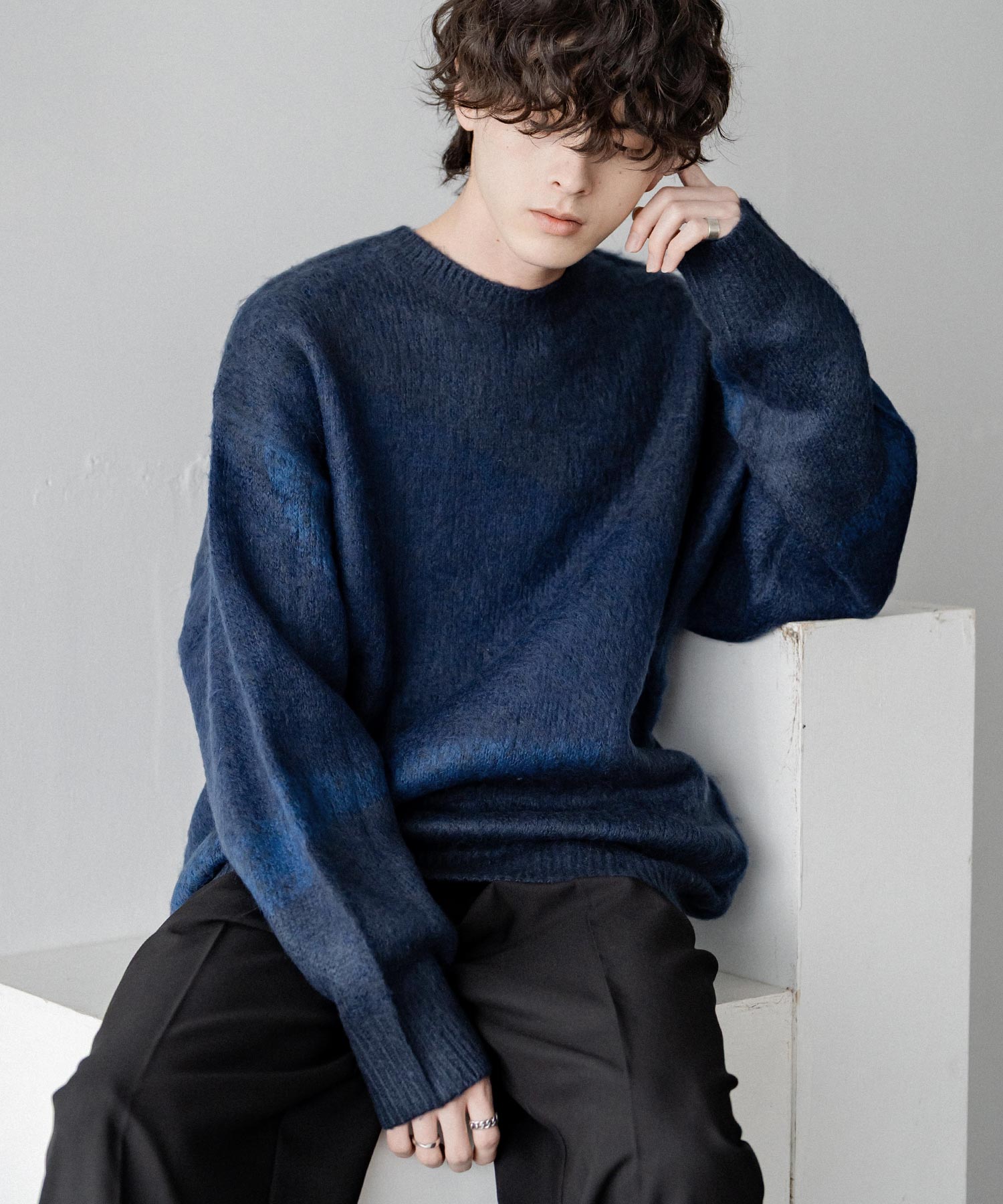 【新色追加】オーバーサイズ モヘアライクグラデーションニット 13940