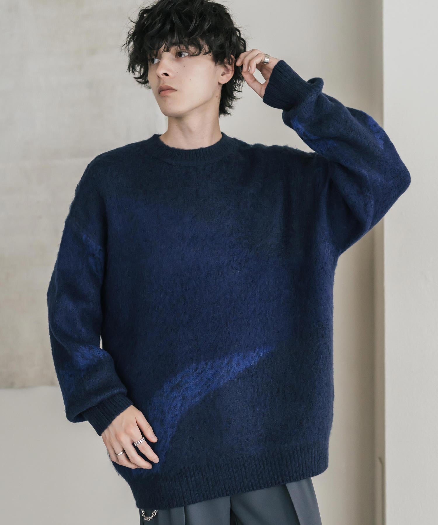【新色追加】オーバーサイズ モヘアライクグラデーションニット 13940