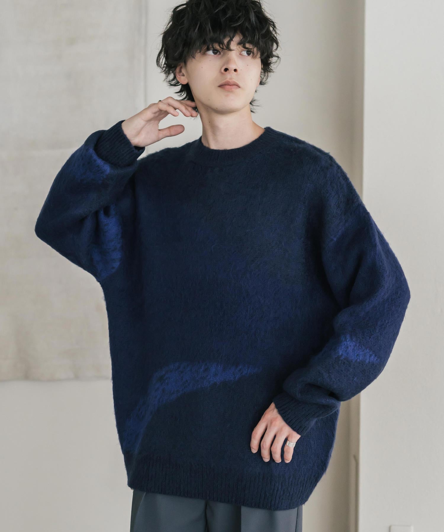 【新色追加】オーバーサイズ モヘアライクグラデーションニット 13940
