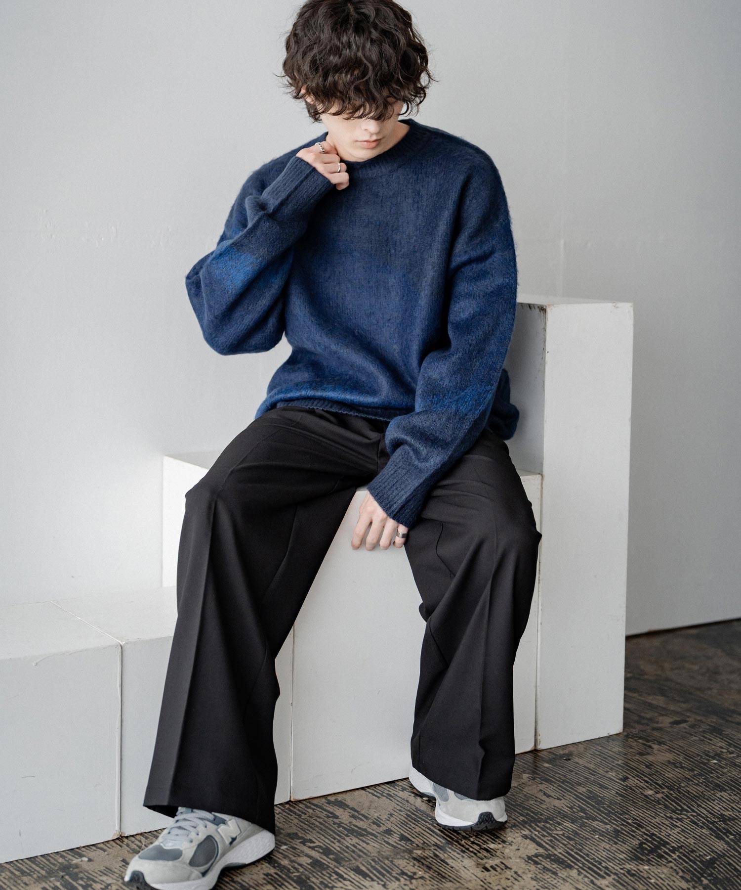 新色追加】オーバーサイズ モヘアライクグラデーションニット 13940