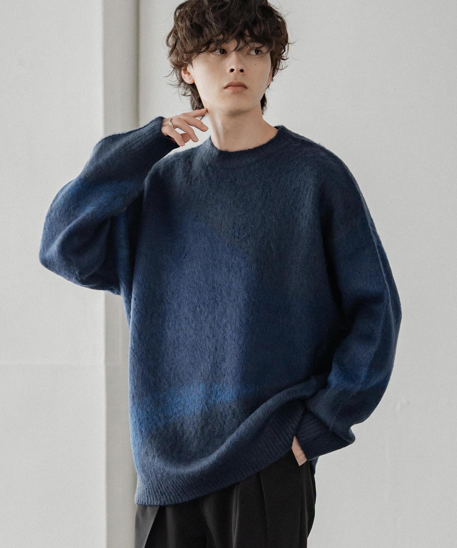 新色追加】オーバーサイズ モヘアライクグラデーションニット 13940