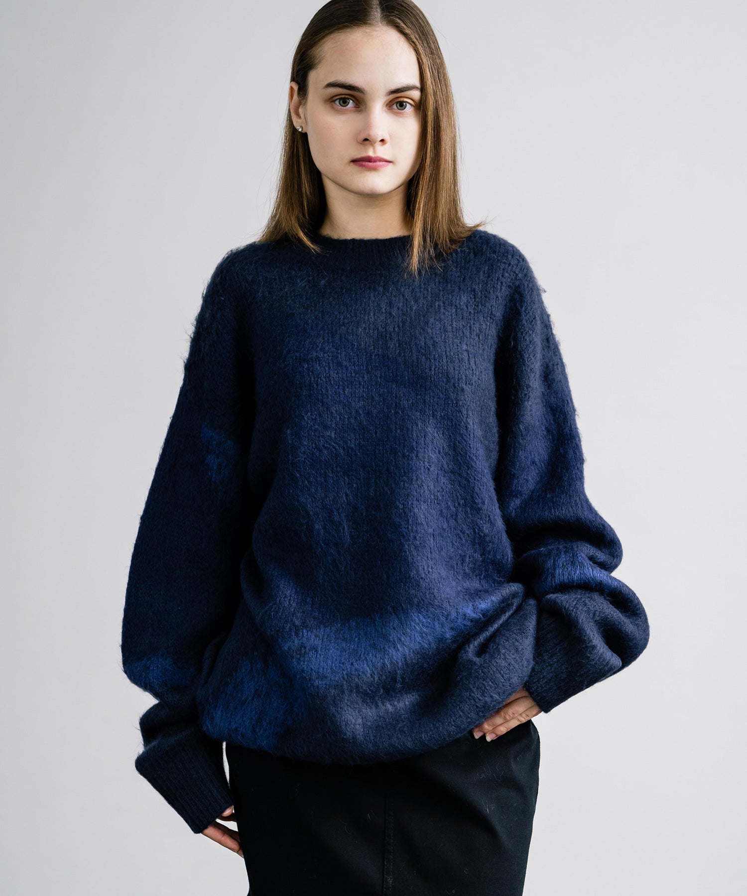 【新色追加】オーバーサイズ モヘアライクグラデーションニット 13940