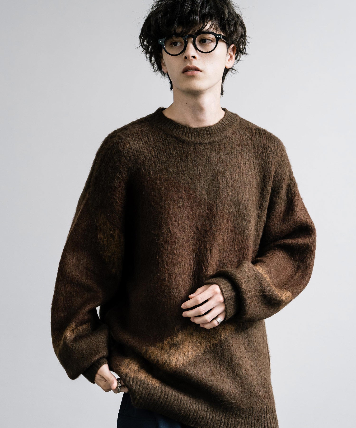 【新色追加】オーバーサイズ モヘアライクグラデーションニット 13940