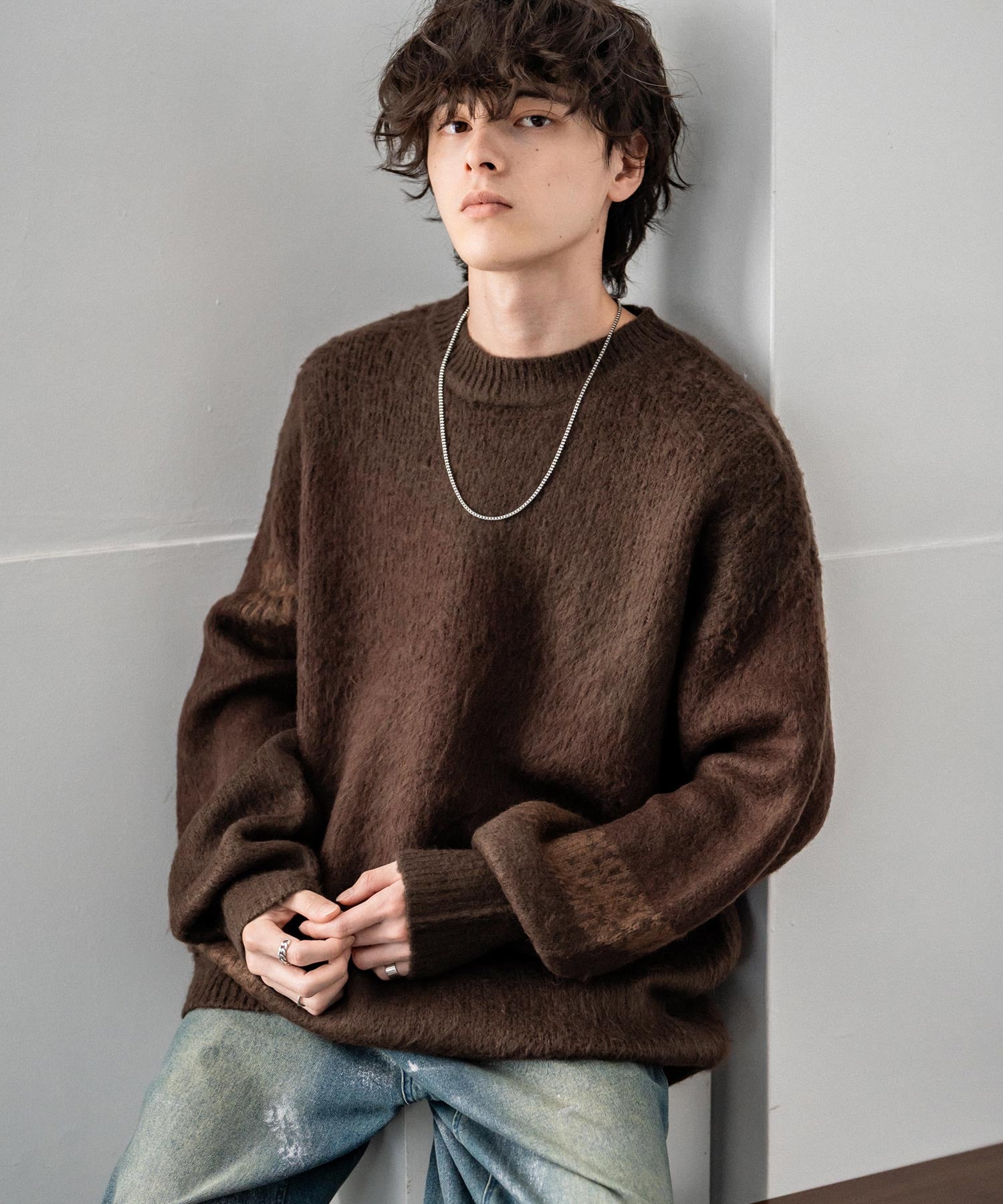 【新色追加】オーバーサイズ モヘアライクグラデーションニット 13940