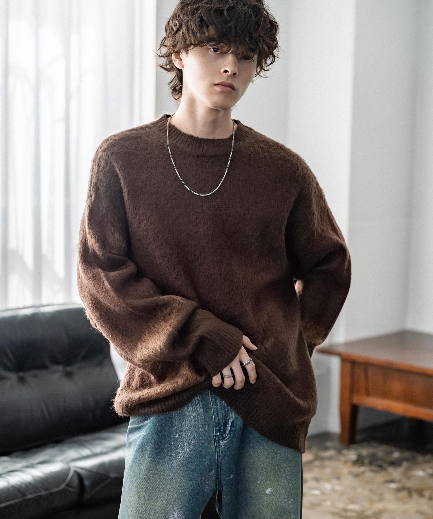 【新色追加】オーバーサイズ モヘアライクグラデーションニット 13940