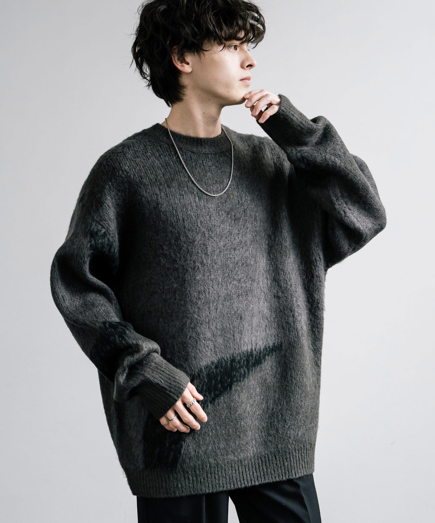 【新色追加】オーバーサイズ モヘアライクグラデーションニット 13940