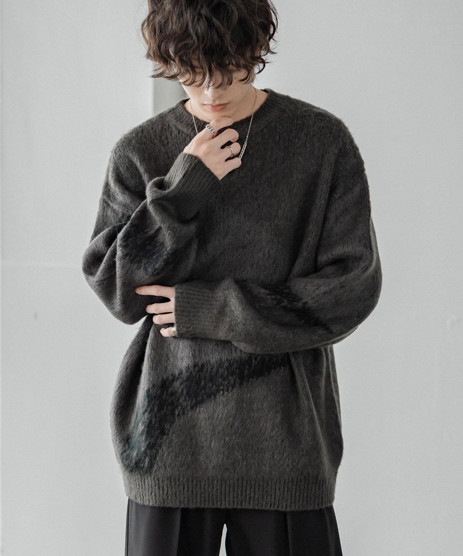 新色追加】オーバーサイズ モヘアライクグラデーションニット 13940