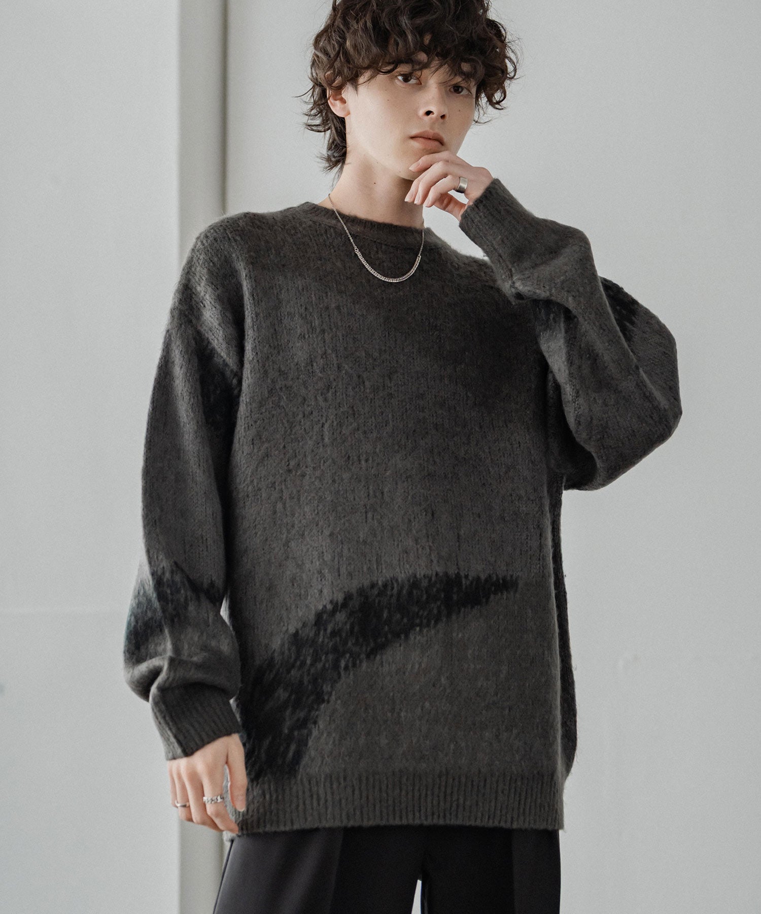 新色追加】オーバーサイズ モヘアライクグラデーションニット 13940