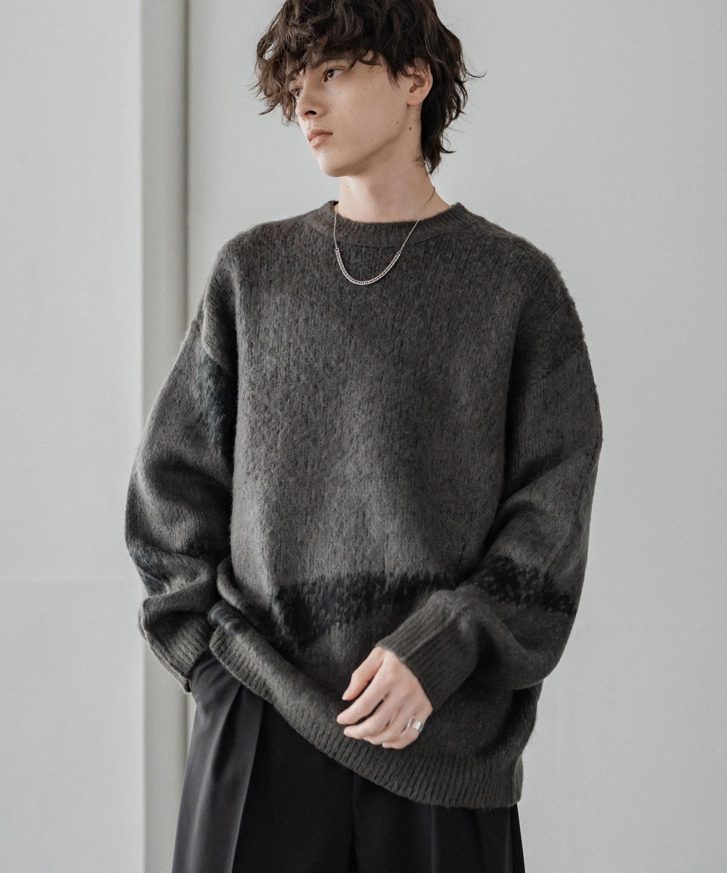 【新色追加】オーバーサイズ モヘアライクグラデーションニット 13940