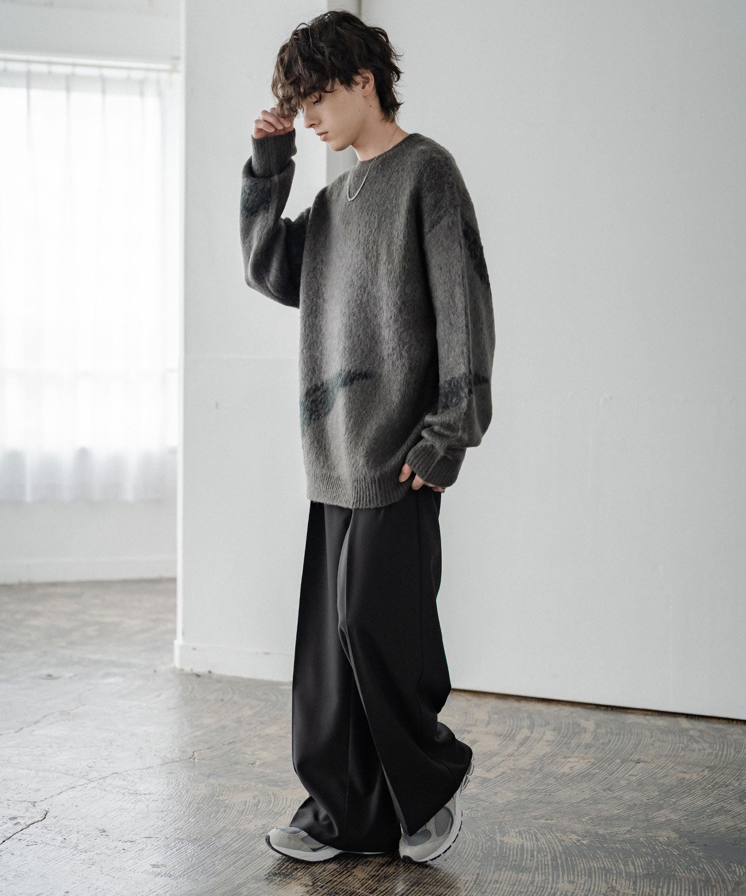 新色追加】オーバーサイズ モヘアライクグラデーションニット 13940