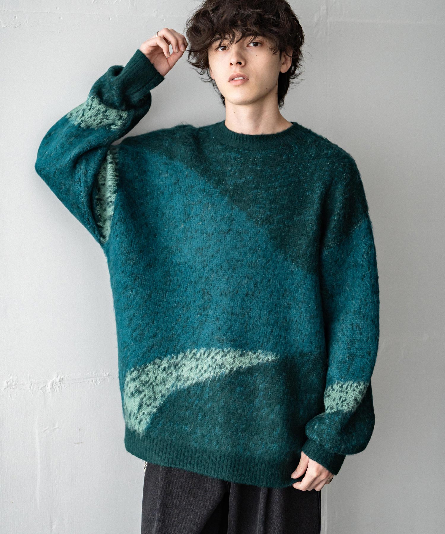 【新色追加】オーバーサイズ モヘアライクグラデーションニット 13940