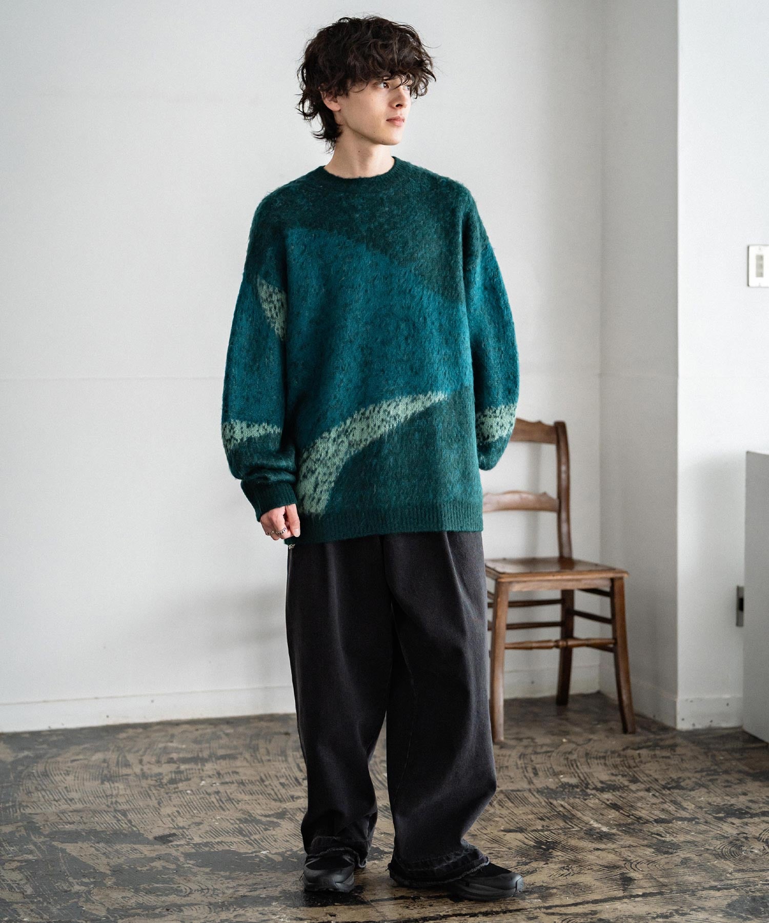 【新色追加】オーバーサイズ モヘアライクグラデーションニット 13940