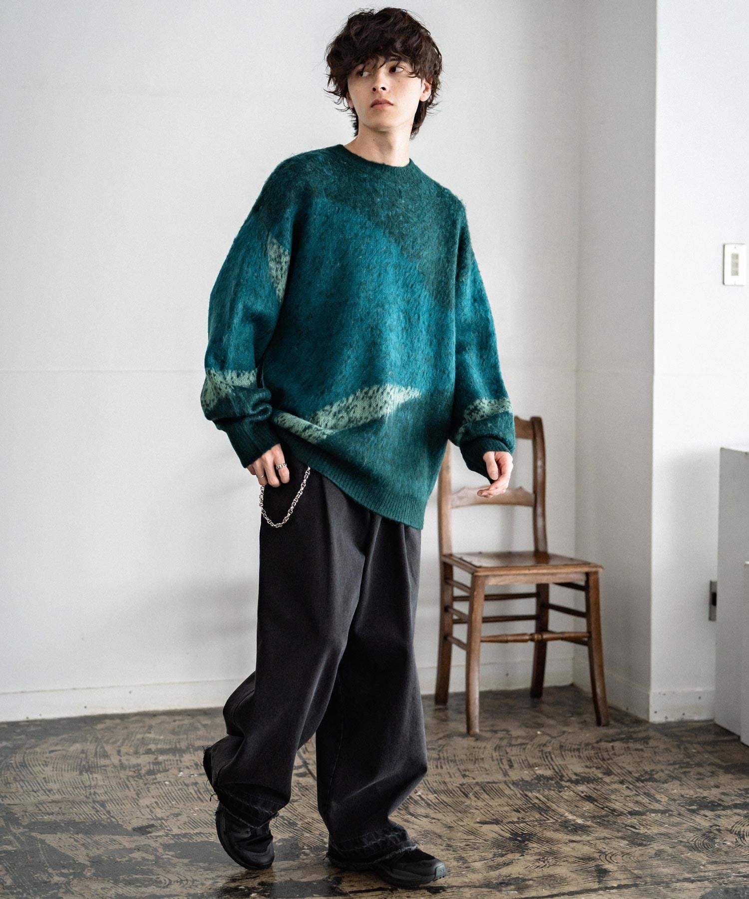 【新色追加】オーバーサイズ モヘアライクグラデーションニット 13940