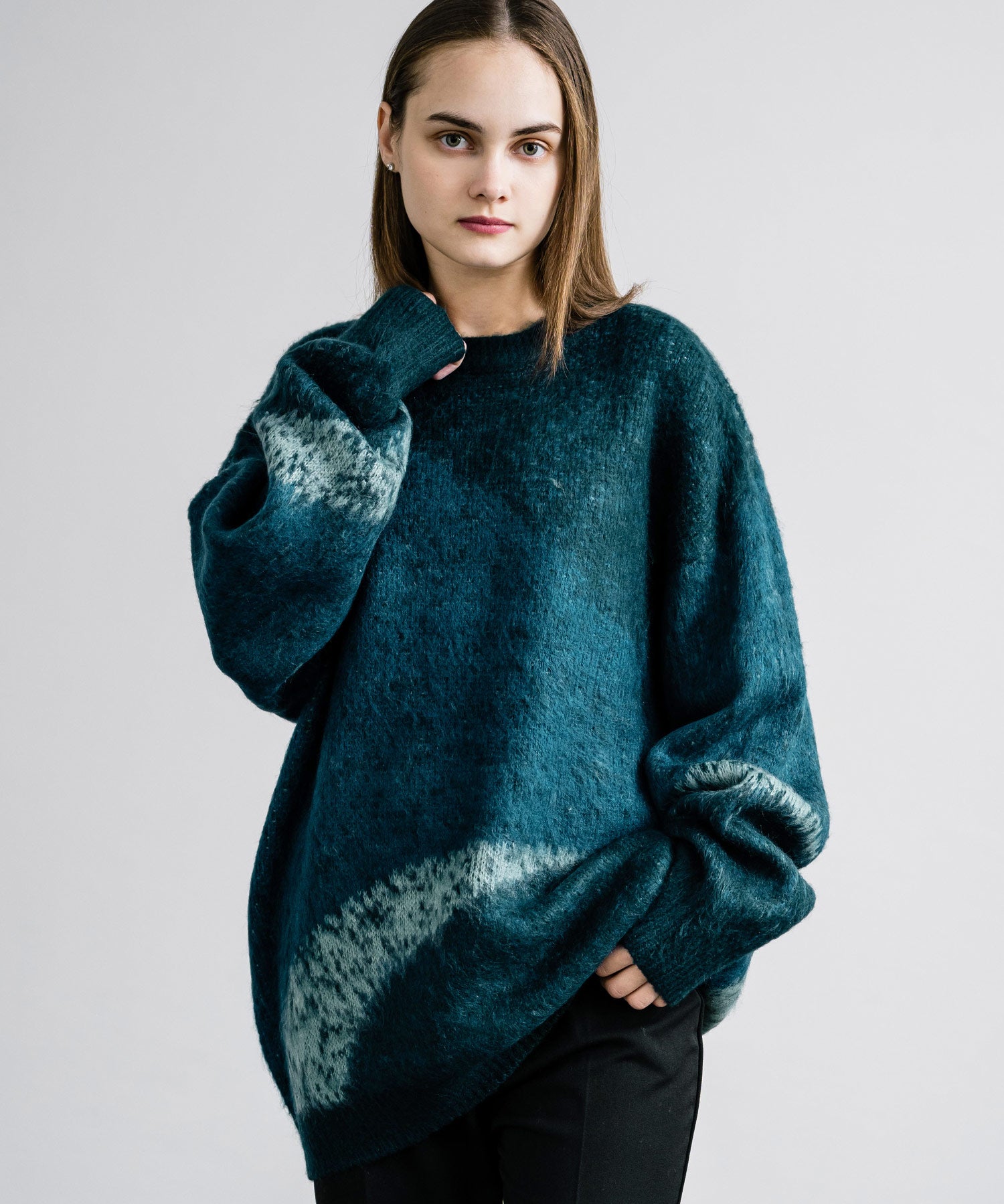 【新色追加】オーバーサイズ モヘアライクグラデーションニット 13940