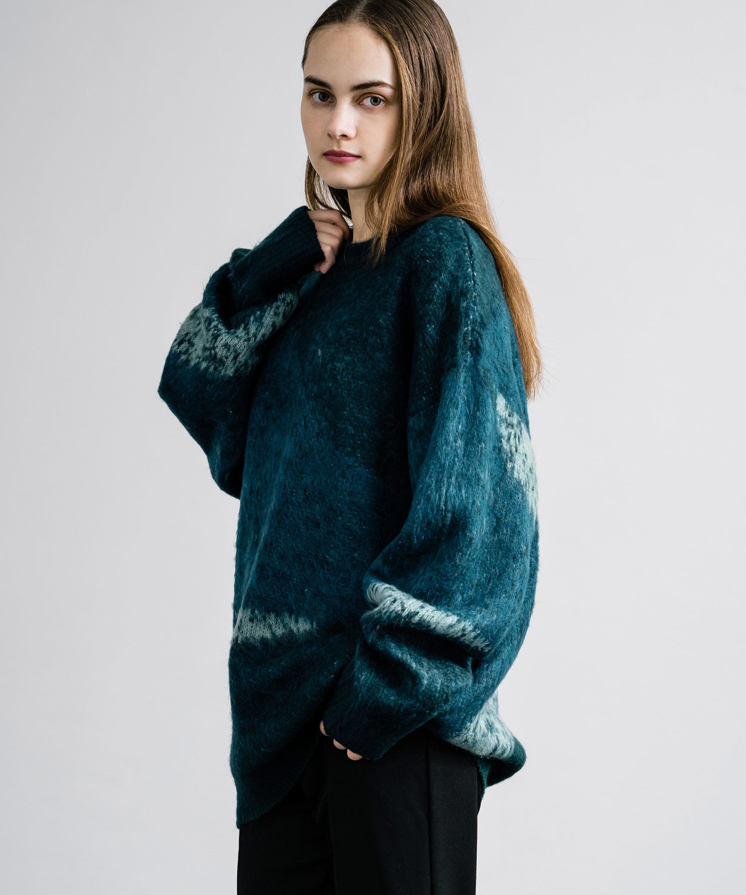 【新色追加】オーバーサイズ モヘアライクグラデーションニット 13940