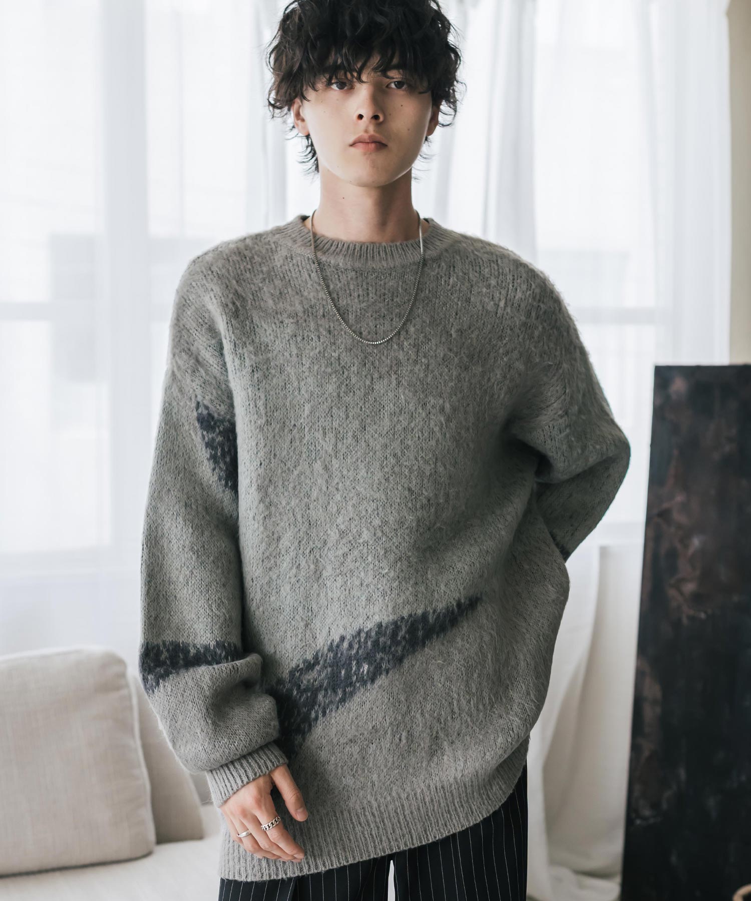 【新色追加】オーバーサイズ モヘアライクグラデーションニット 13940