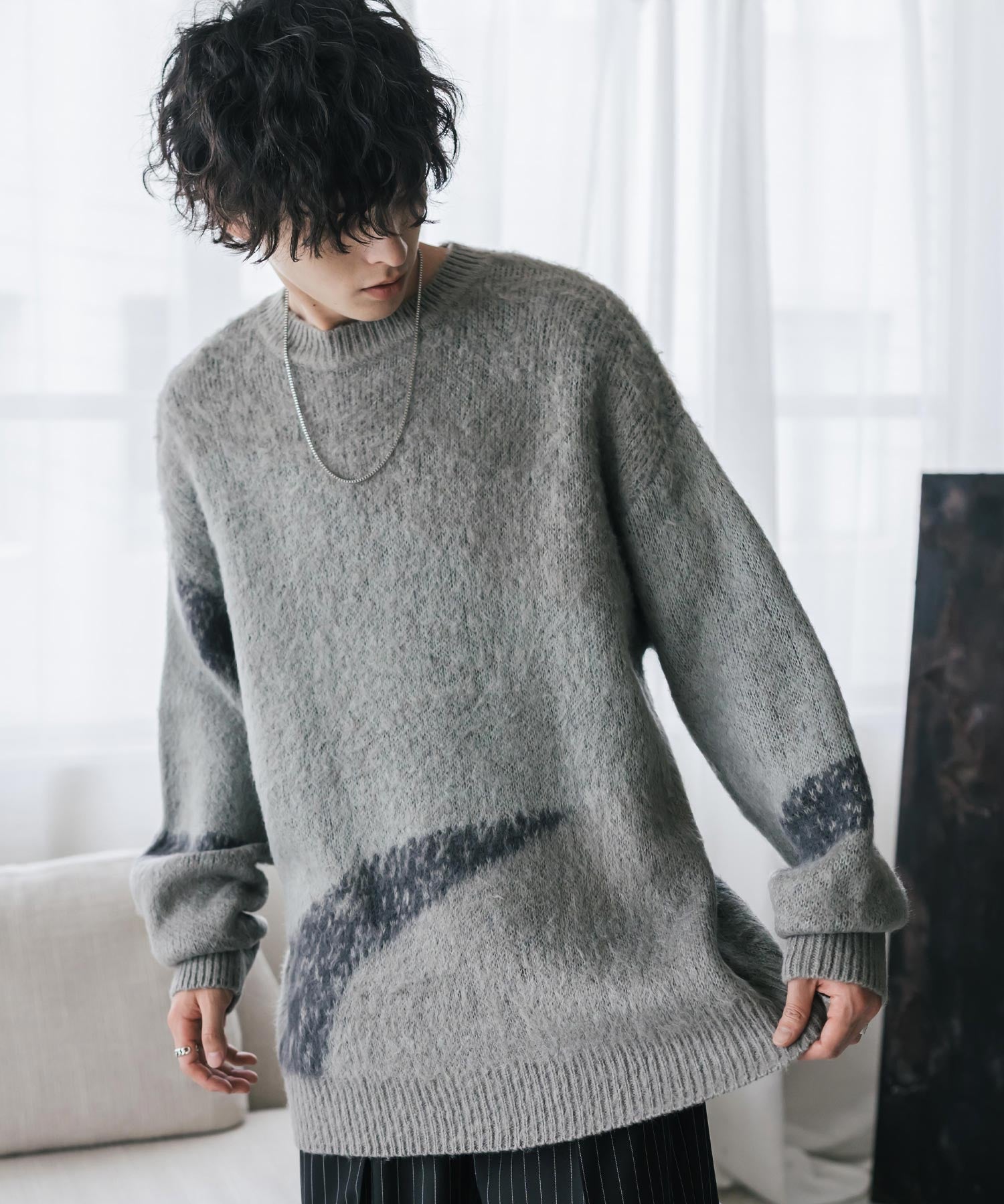 【新色追加】オーバーサイズ モヘアライクグラデーションニット 13940