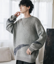 【新色追加】オーバーサイズ モヘアライクグラデーションニット 13940