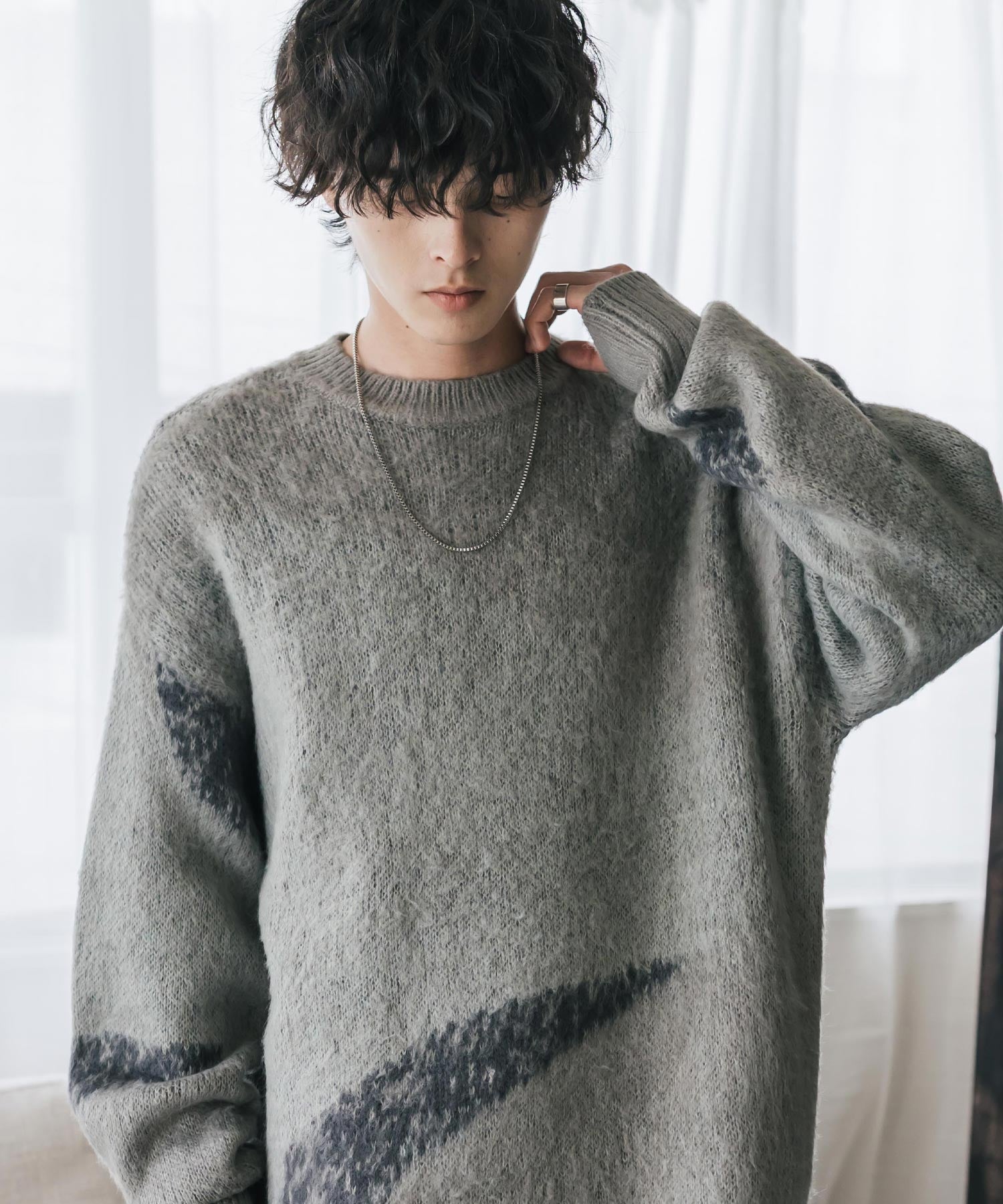 【新色追加】オーバーサイズ モヘアライクグラデーションニット 13940