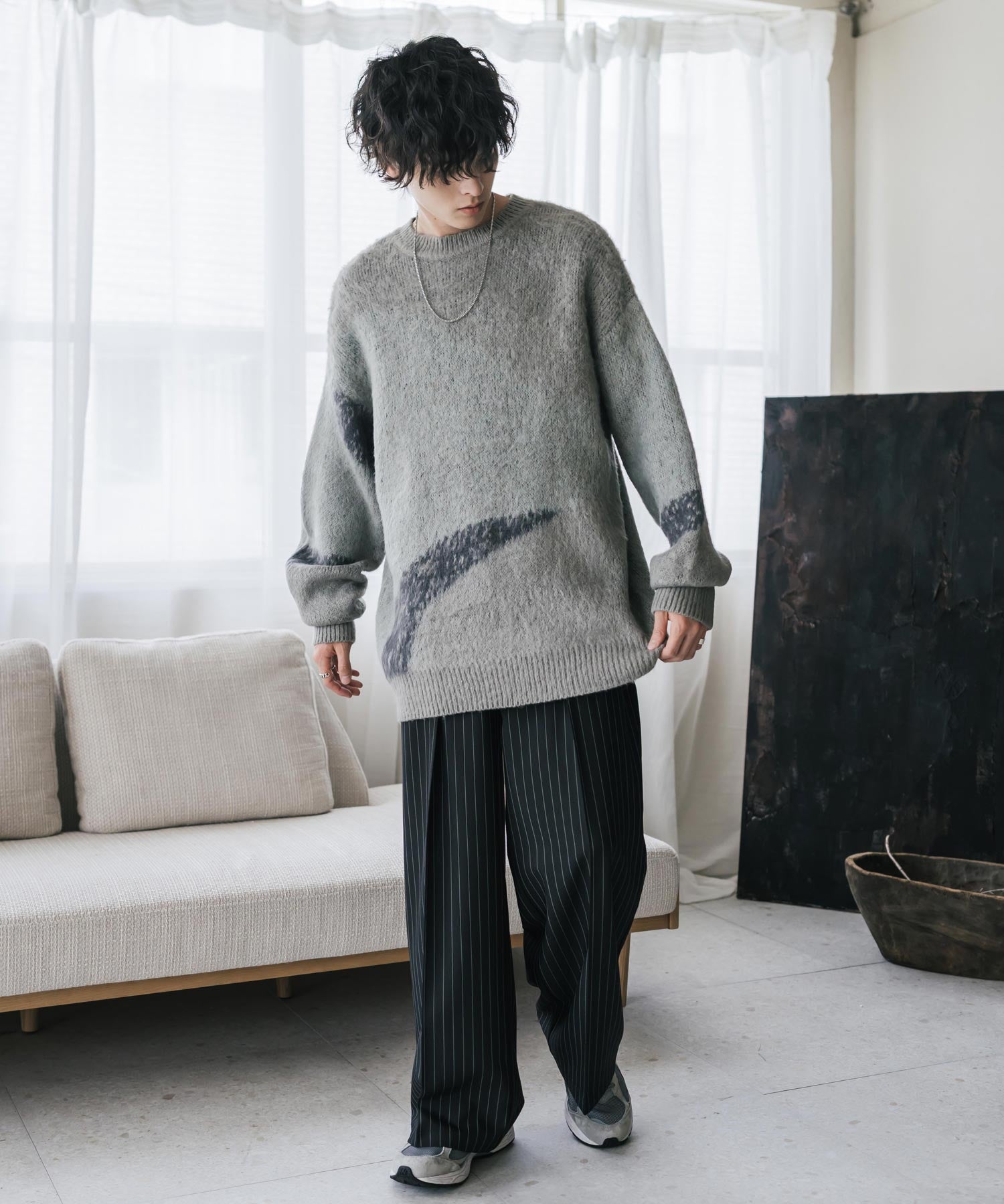 【新色追加】オーバーサイズ モヘアライクグラデーションニット 13940