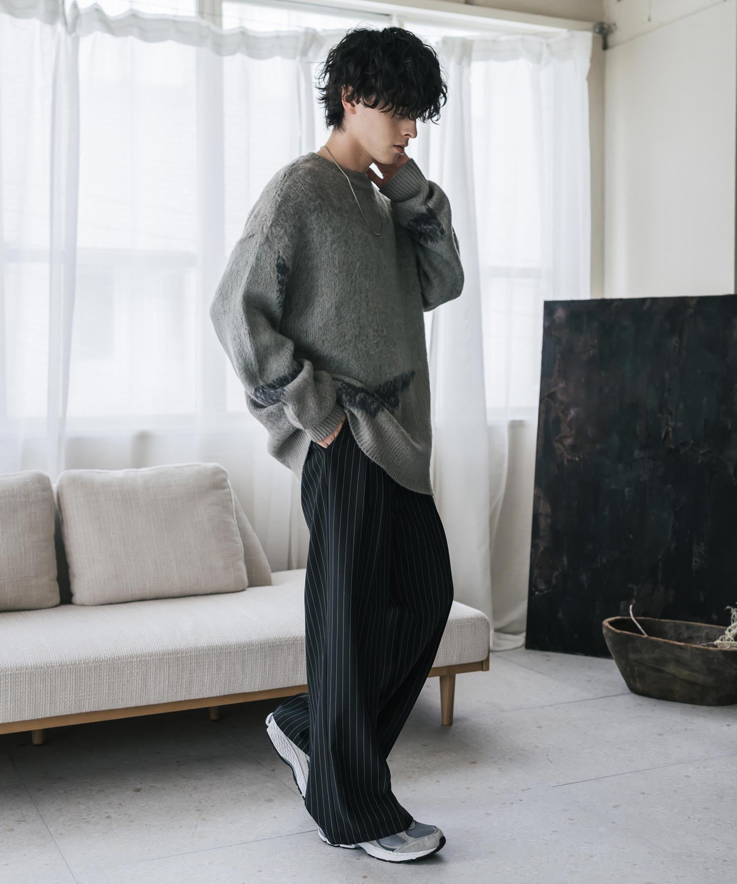 【新色追加】オーバーサイズ モヘアライクグラデーションニット 13940