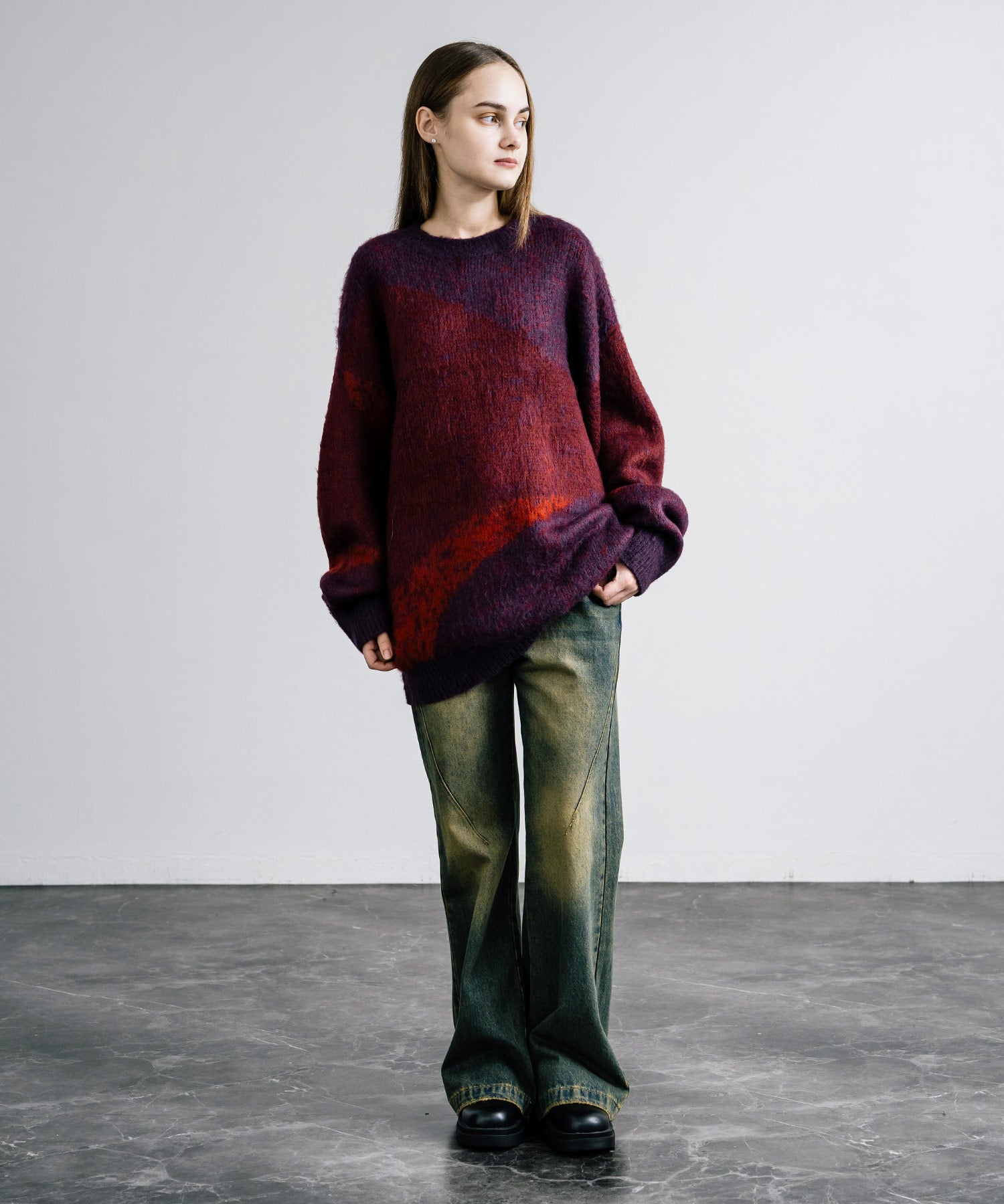 ライカ期 90s ドリスヴァンノッテン モヘヤ グラデーション ニット S 新色追加】オーバーサイズ モヘアライクグラデーションニット 13940