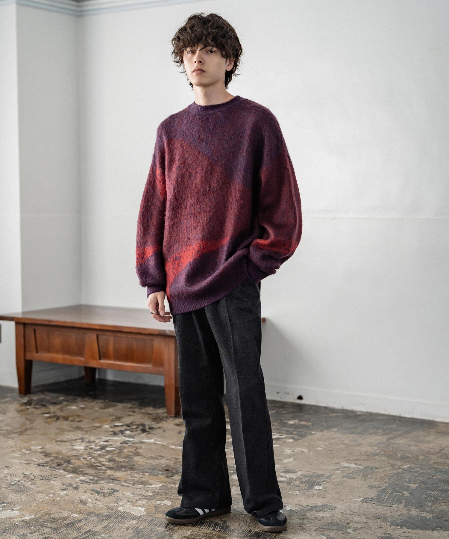 【新色追加】オーバーサイズ モヘアライクグラデーションニット 13940