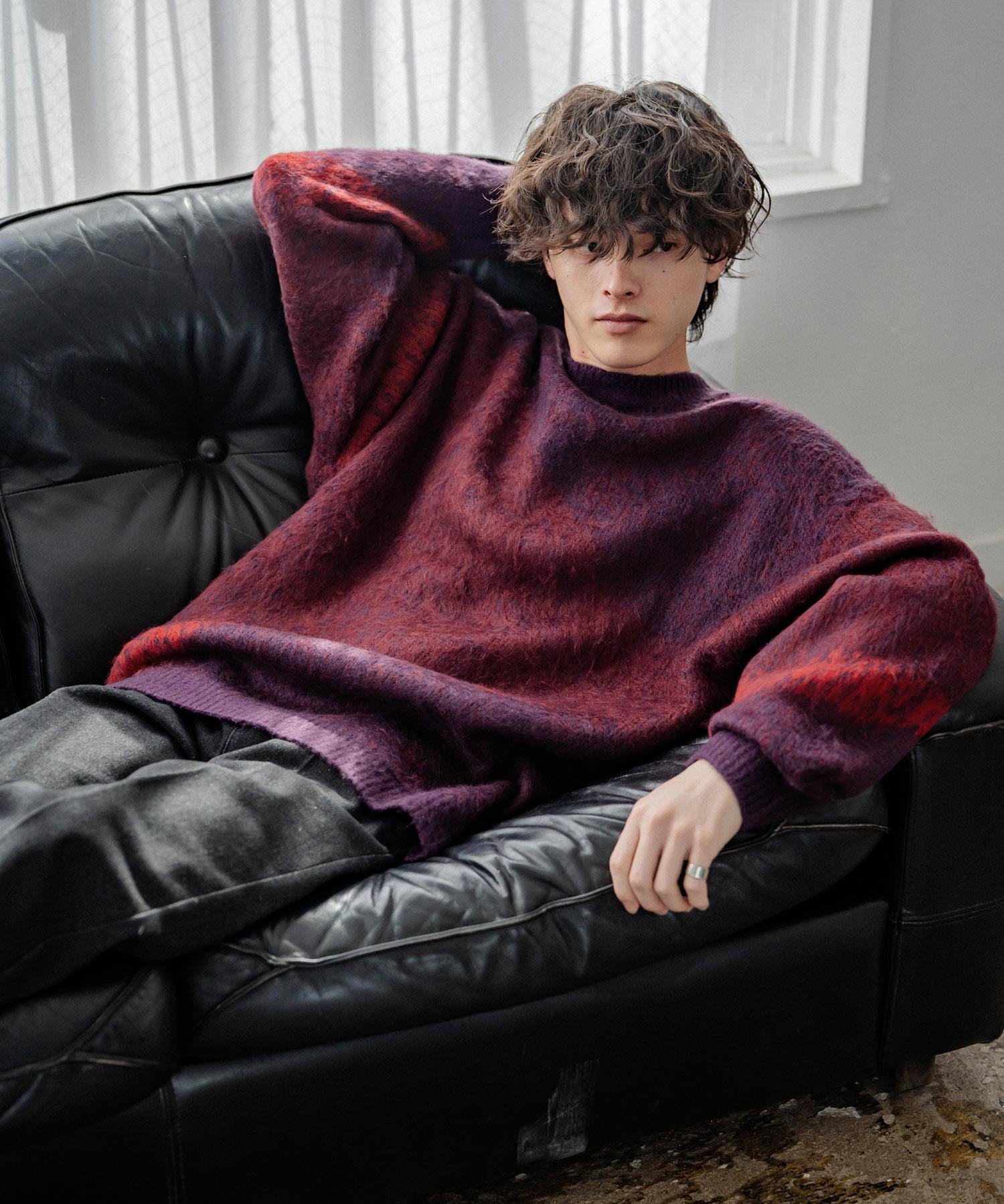 【新色追加】オーバーサイズ モヘアライクグラデーションニット 13940