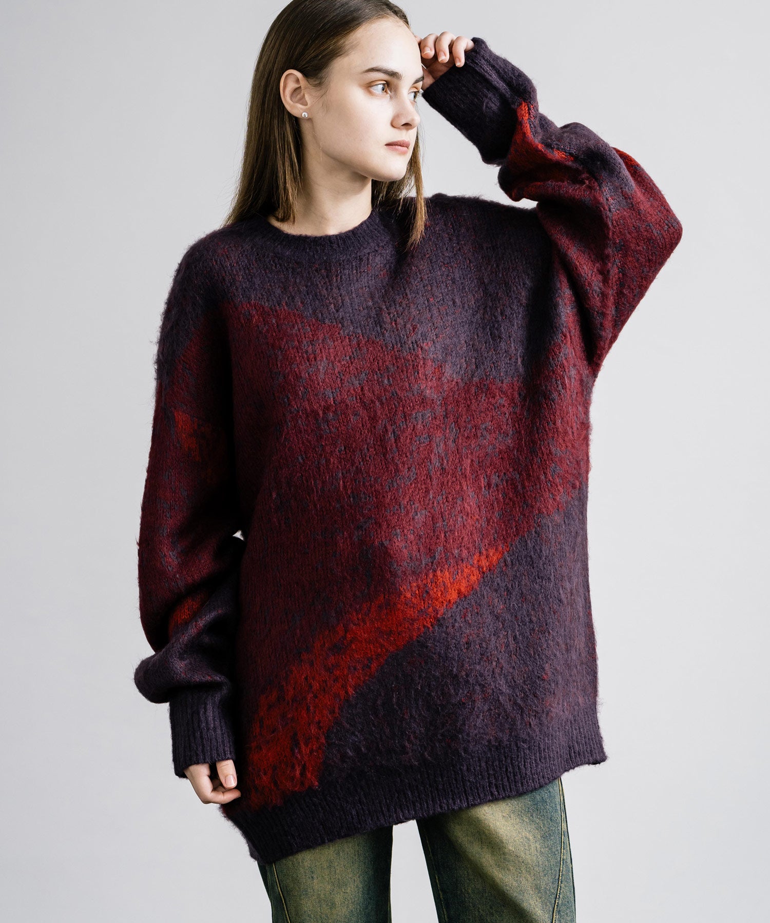 【新色追加】オーバーサイズ モヘアライクグラデーションニット 13940