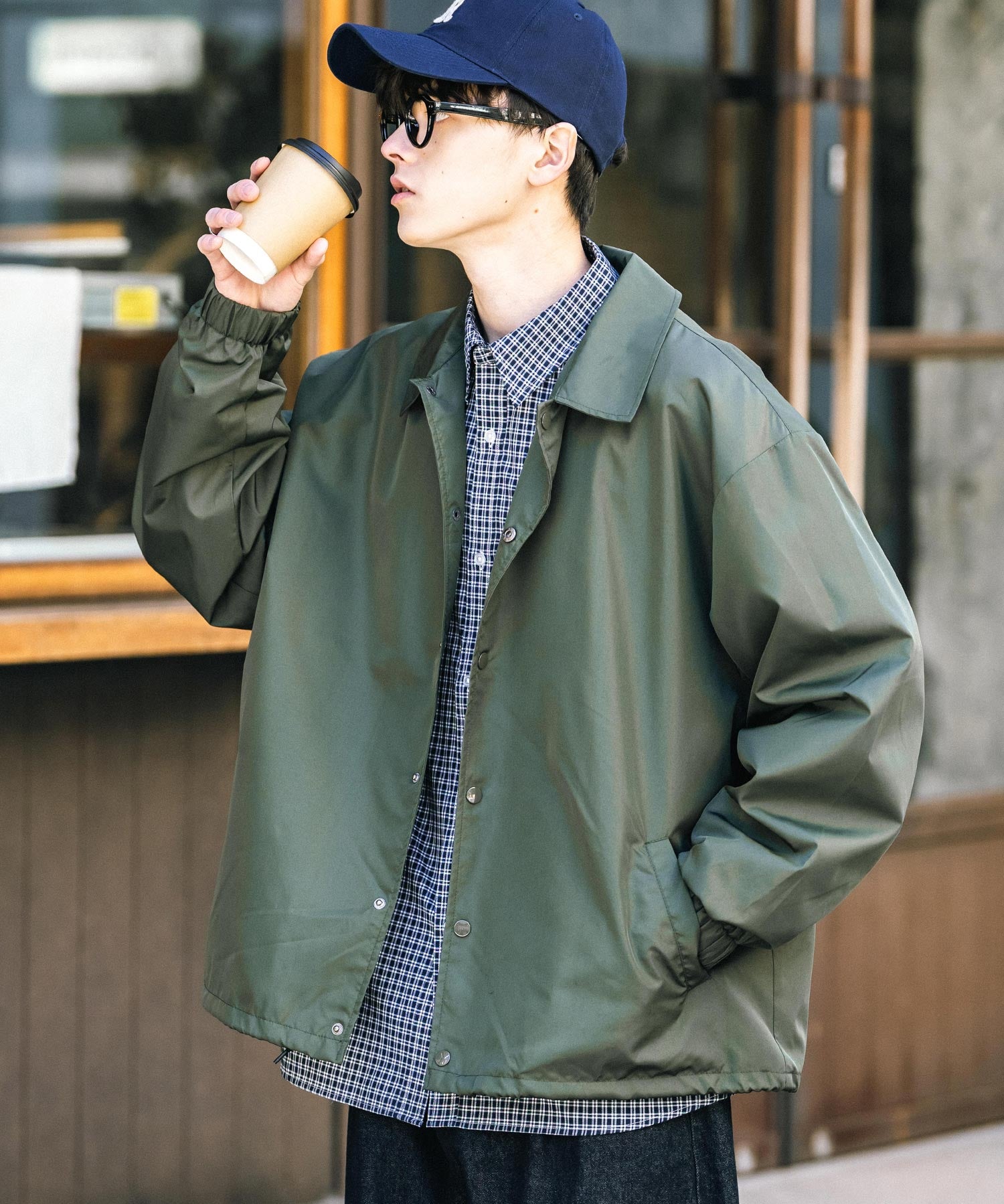 ポリDEWSPO オーバーサイズコーチジャケット