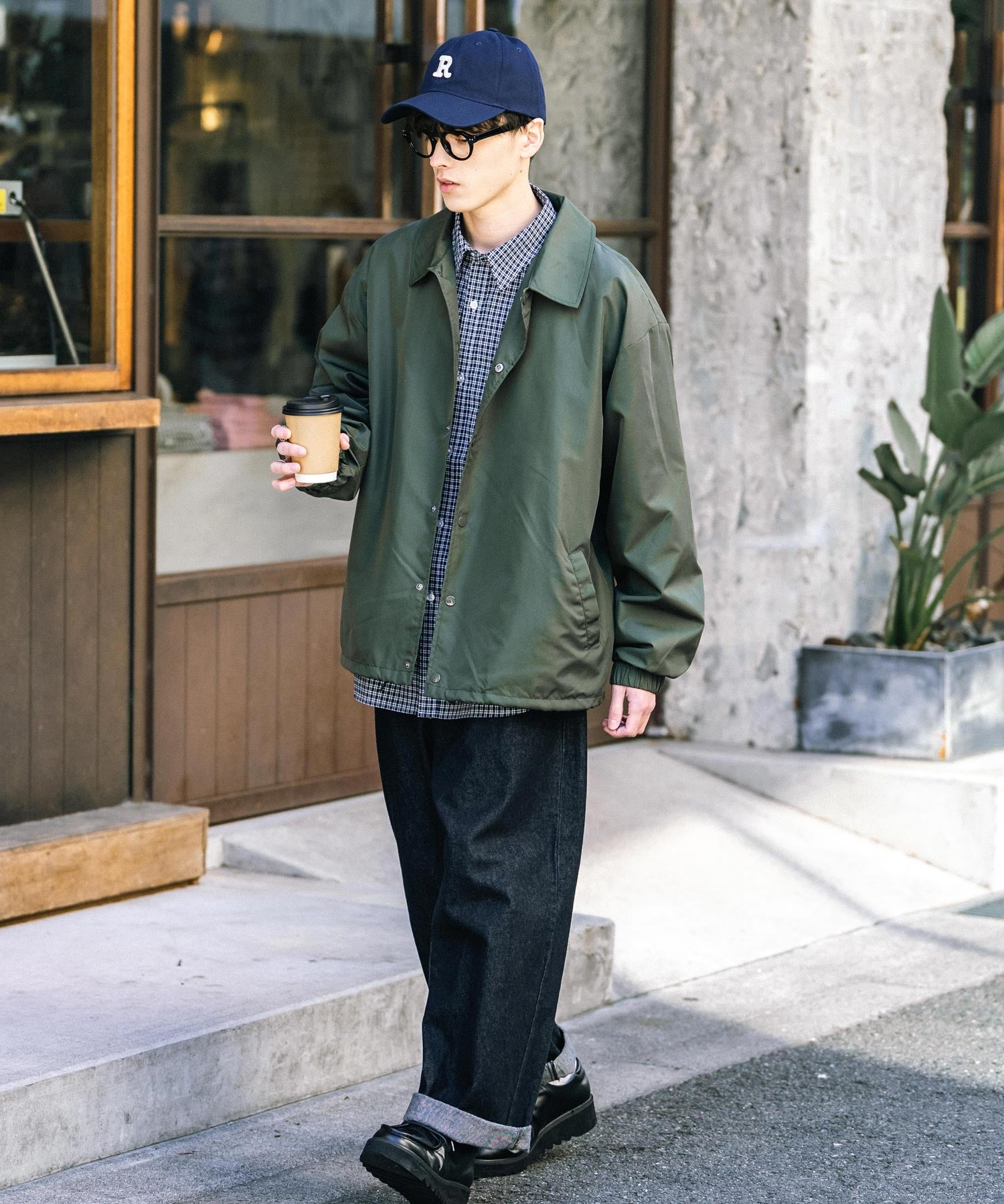 ポリDEWSPO オーバーサイズコーチジャケット