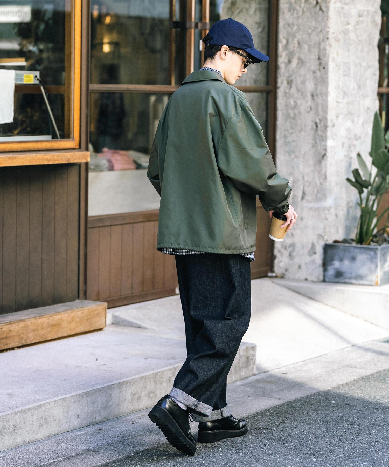 ポリDEWSPO オーバーサイズコーチジャケット